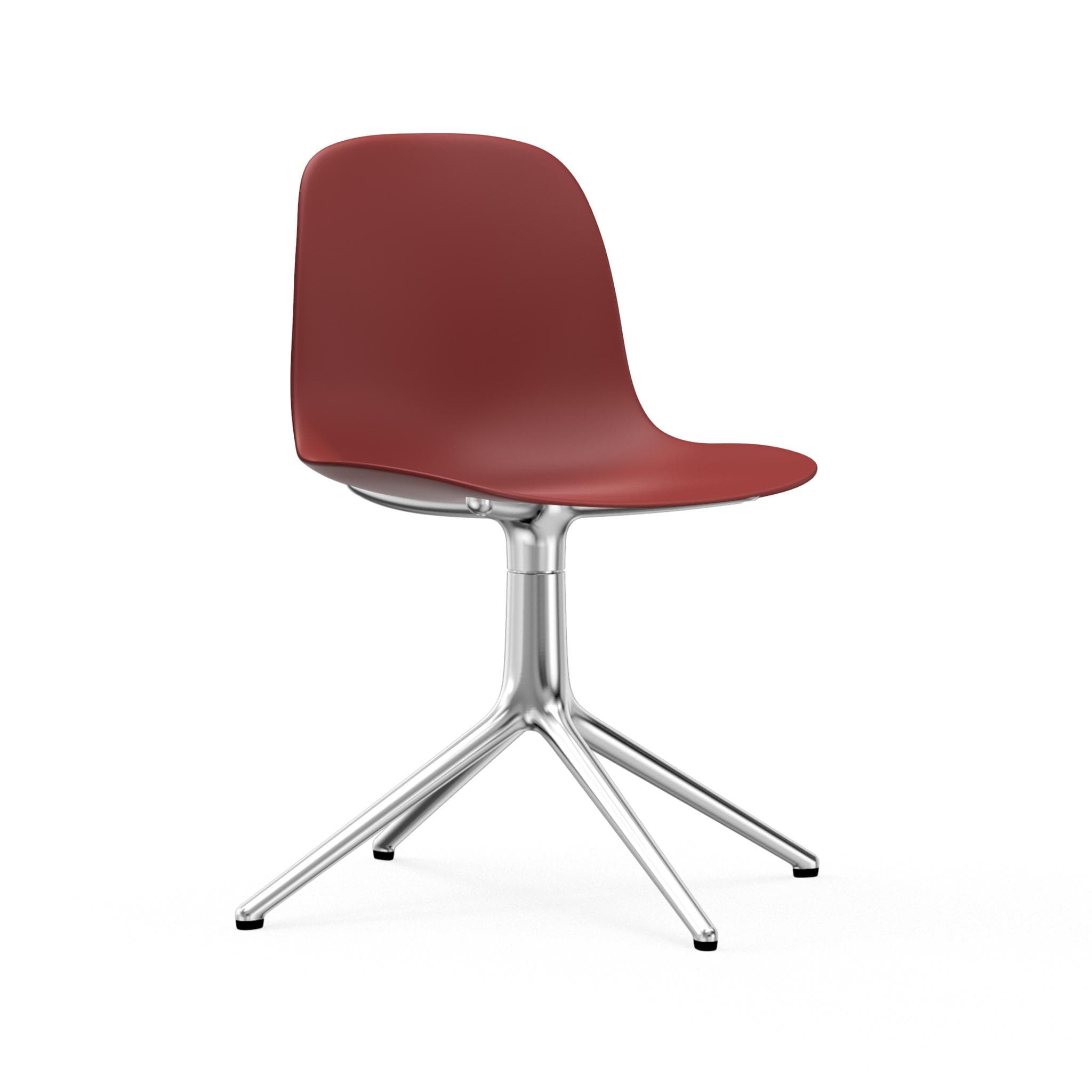 4L burgundy office chair with an aluminum base