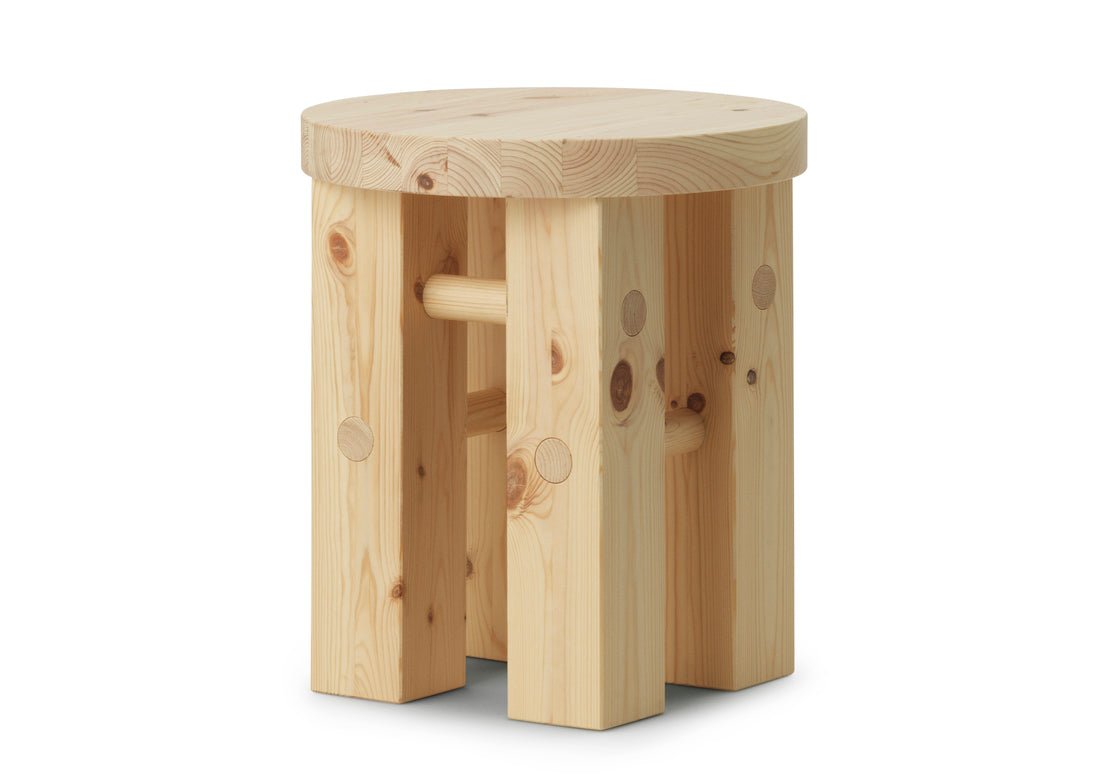 Fry stool pine wood