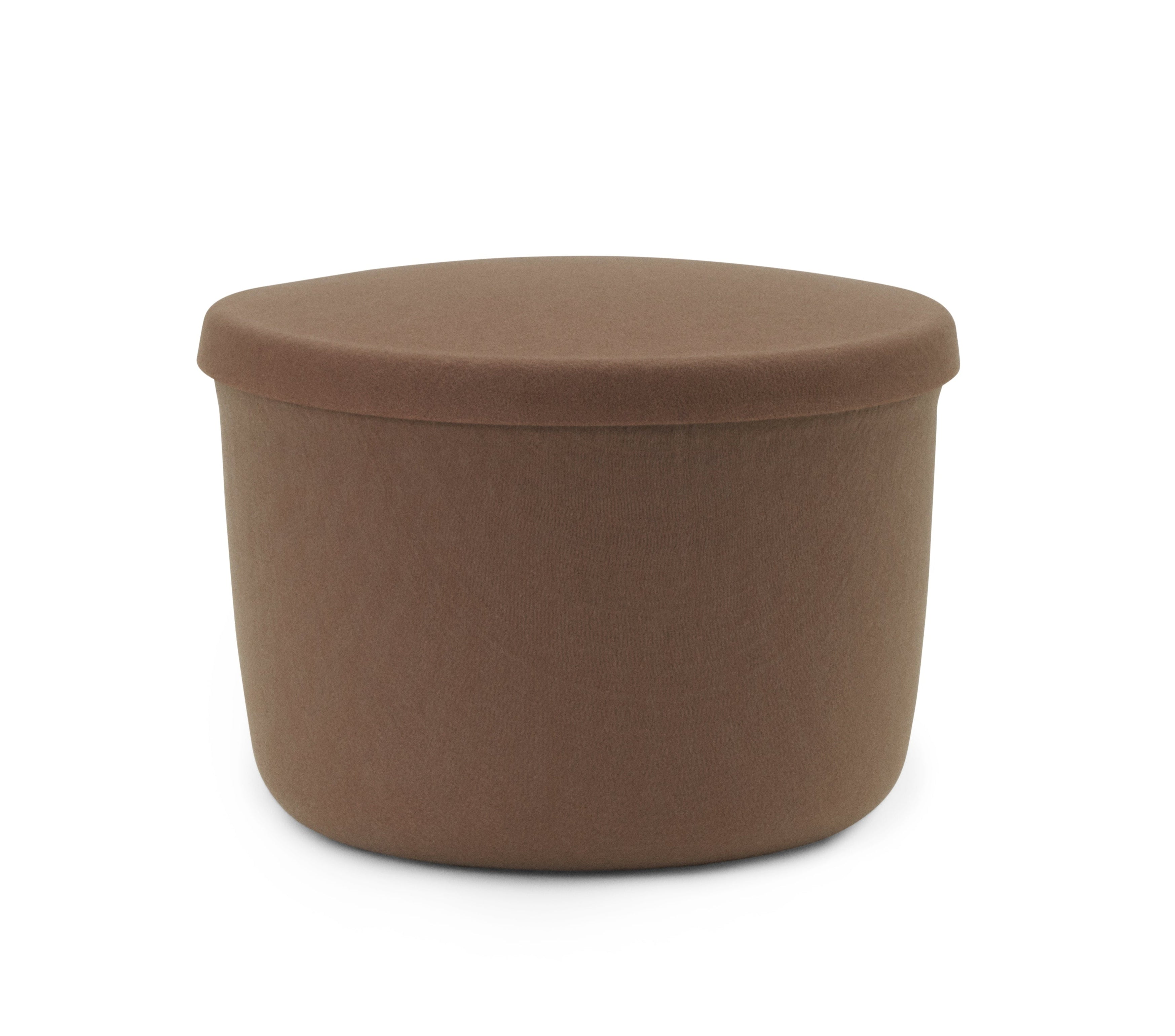 Pouf with hide brown storage