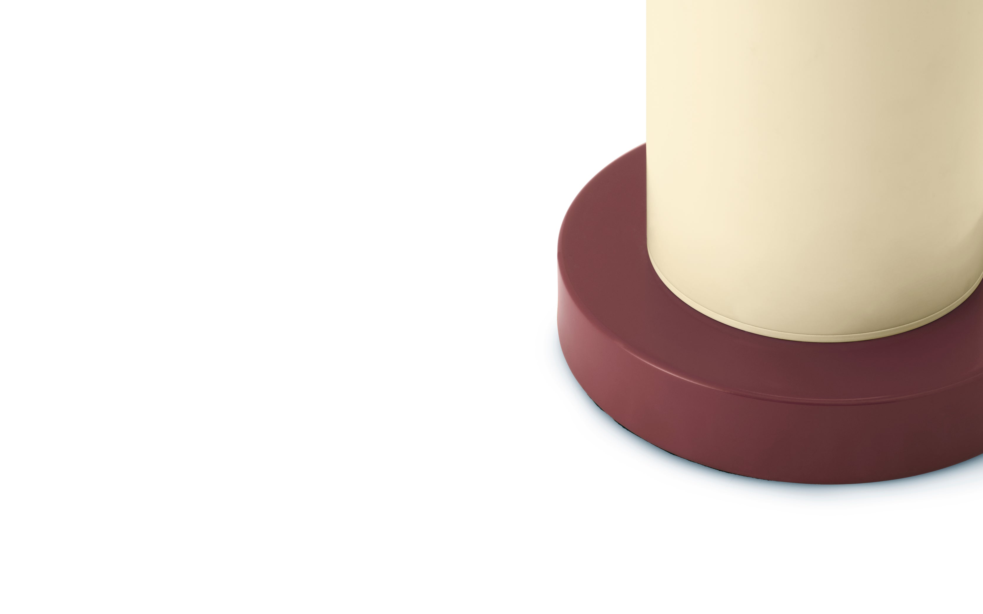 CELLU Tischleuchte Creme mit braunem Fuß