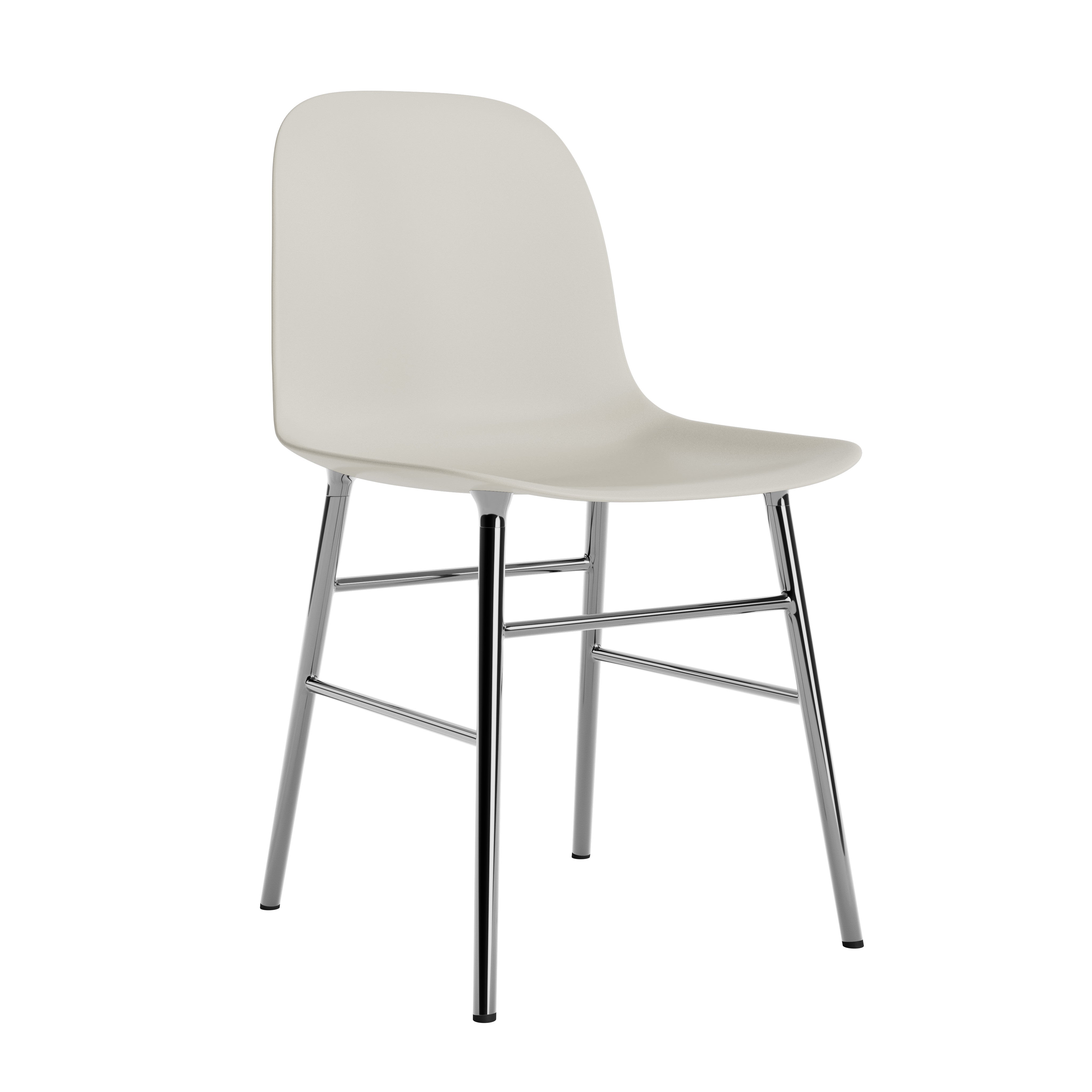 Chair of Form Jasne Gray with a Chrome base