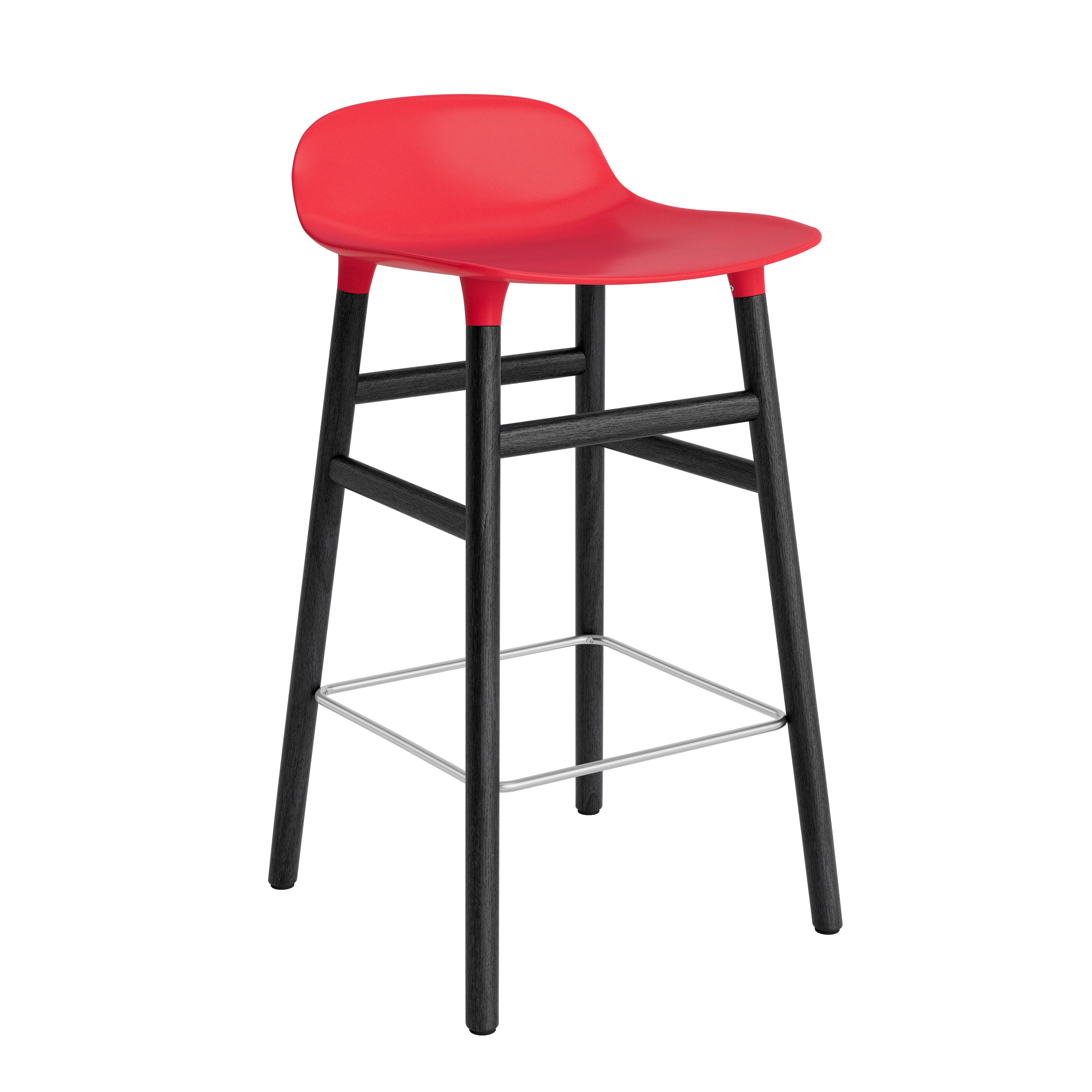 Hocker forms red with a black oak base
