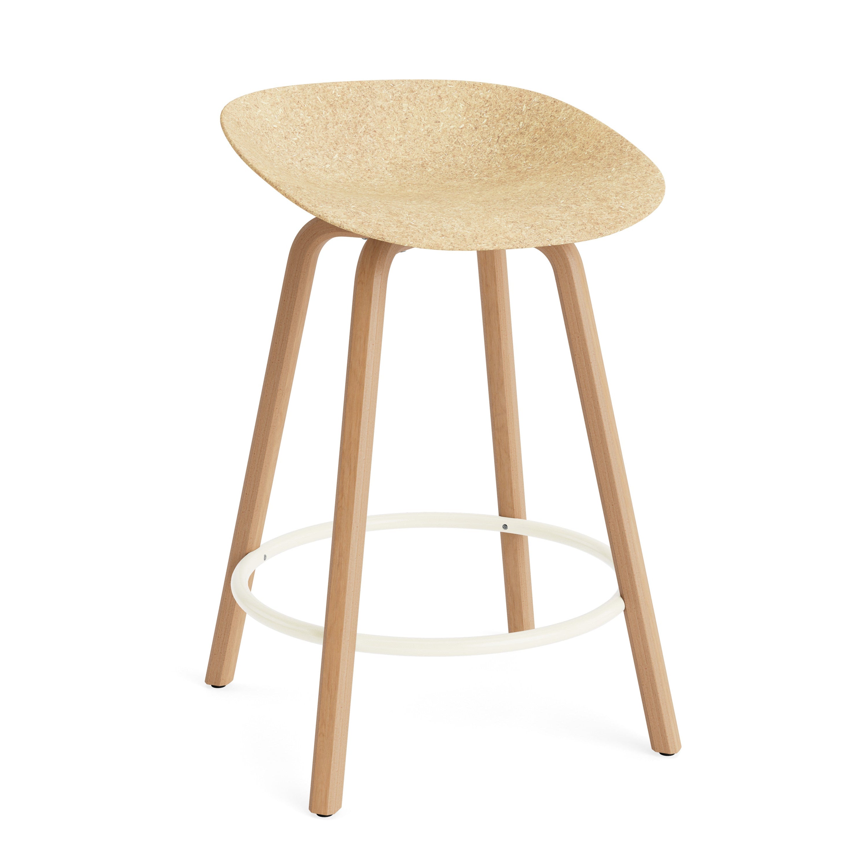 Bar chair Mat beige with beech base