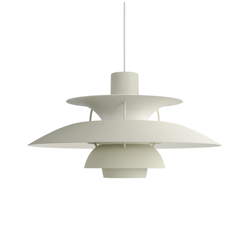 PH 5 pendant lamp monochromatic pale shade of tin