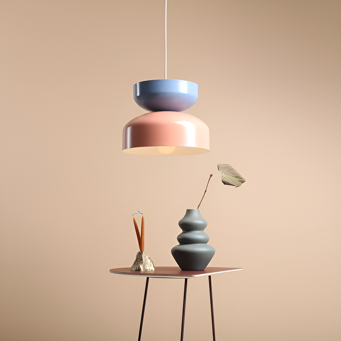 Lampa wisząca TULA koralowy z niebieskim