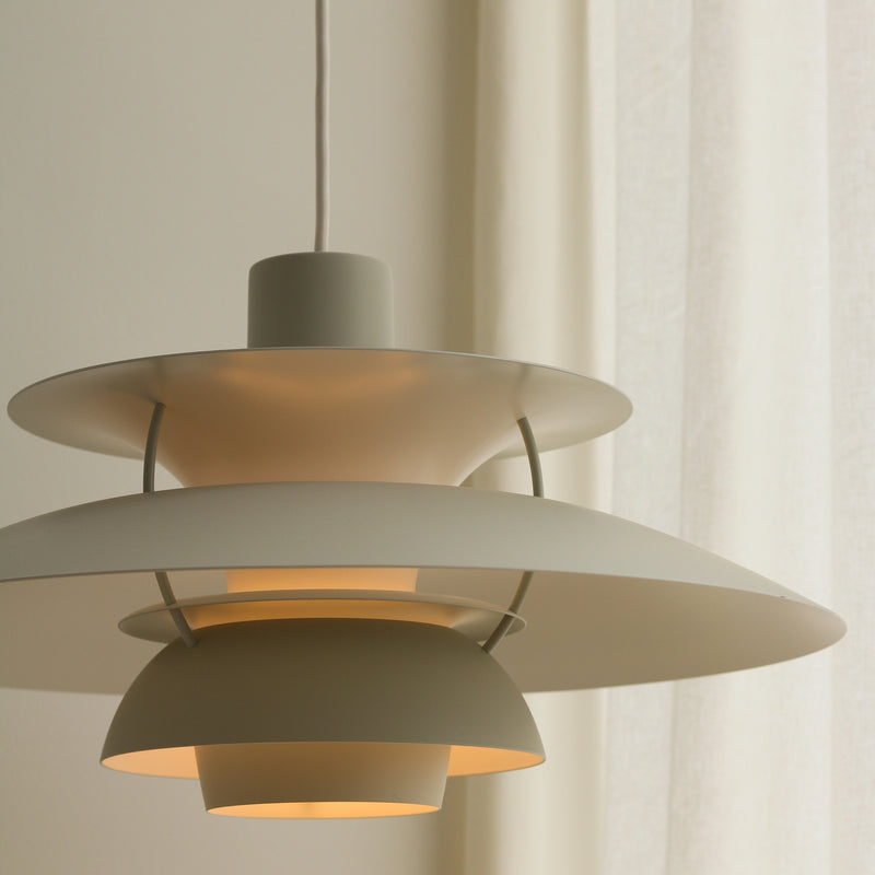 PH 5 pendant lamp monochromatic pale shade of tin