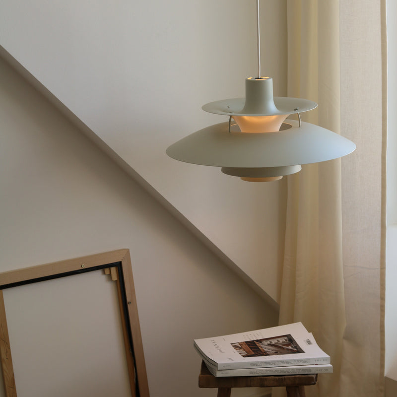 PH 5 pendant lamp monochromatic pale shade of tin
