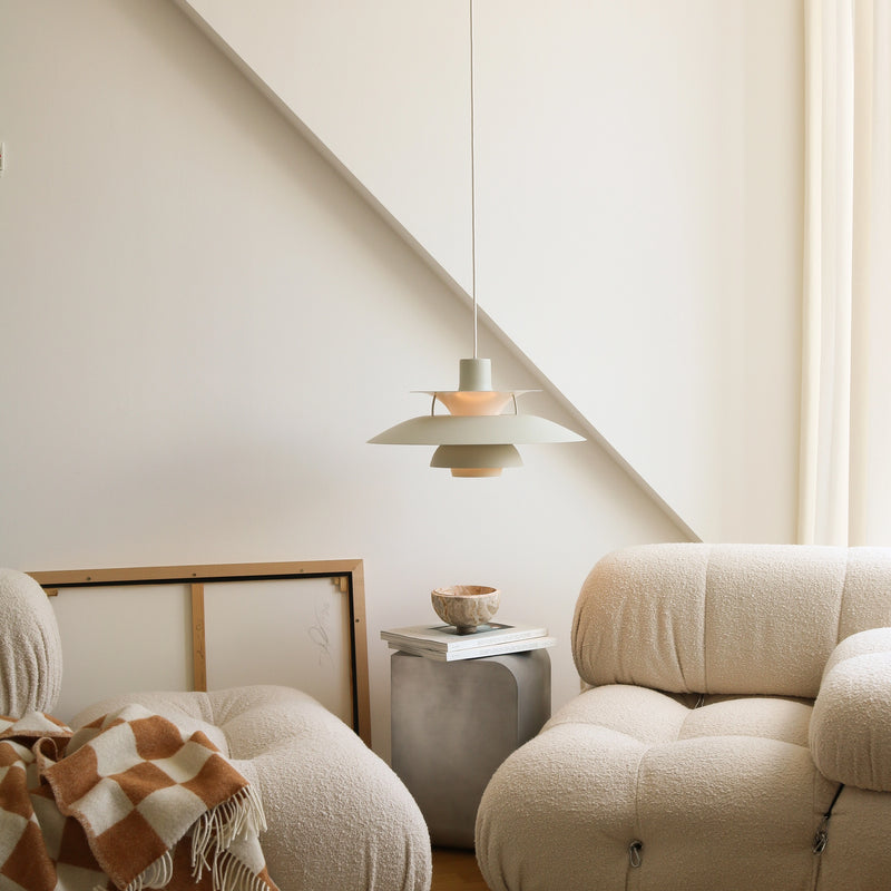 PH 5 pendant lamp monochromatic pale shade of tin