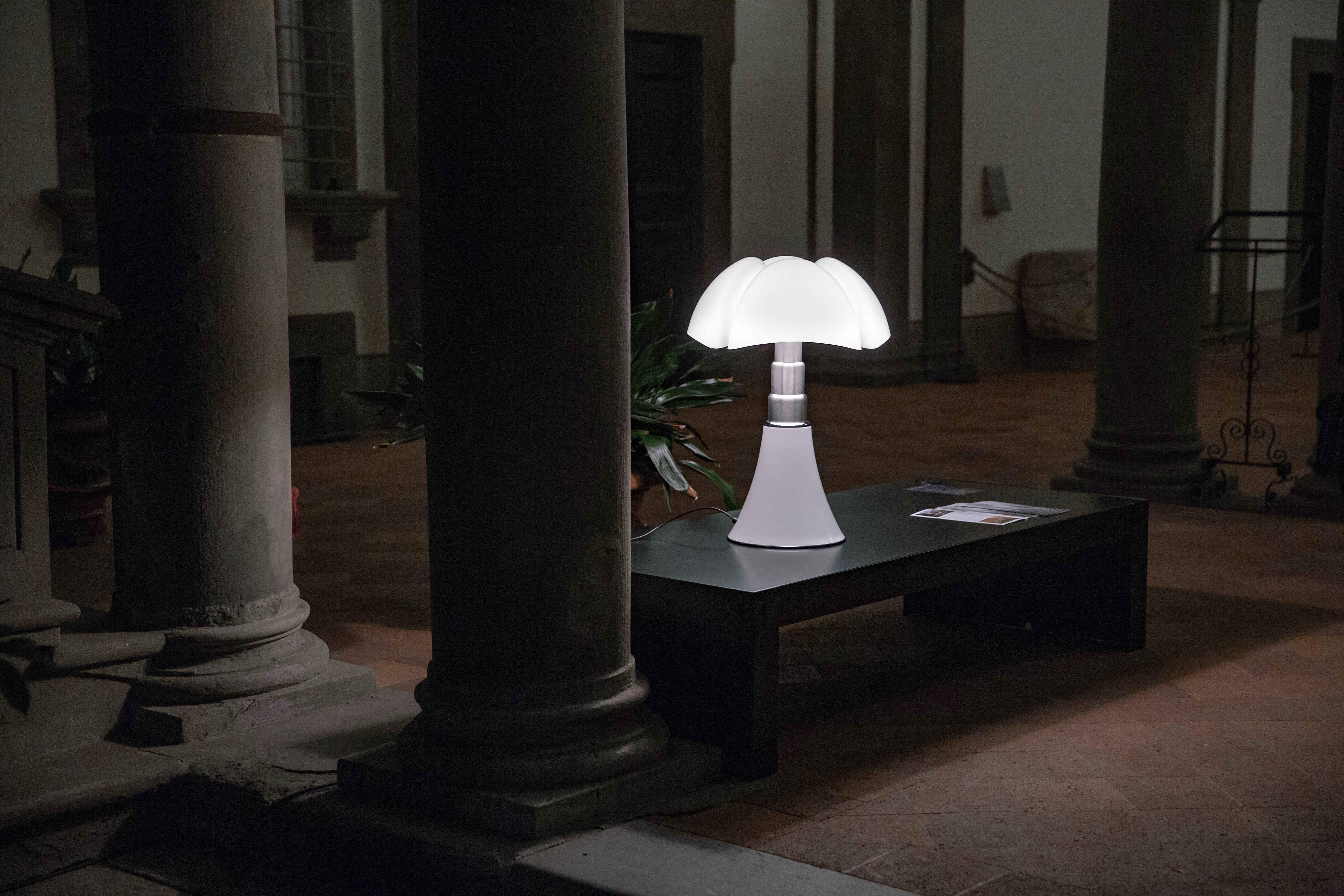 PIPISTRELLO Table Lamp with Opal Shade and White Base