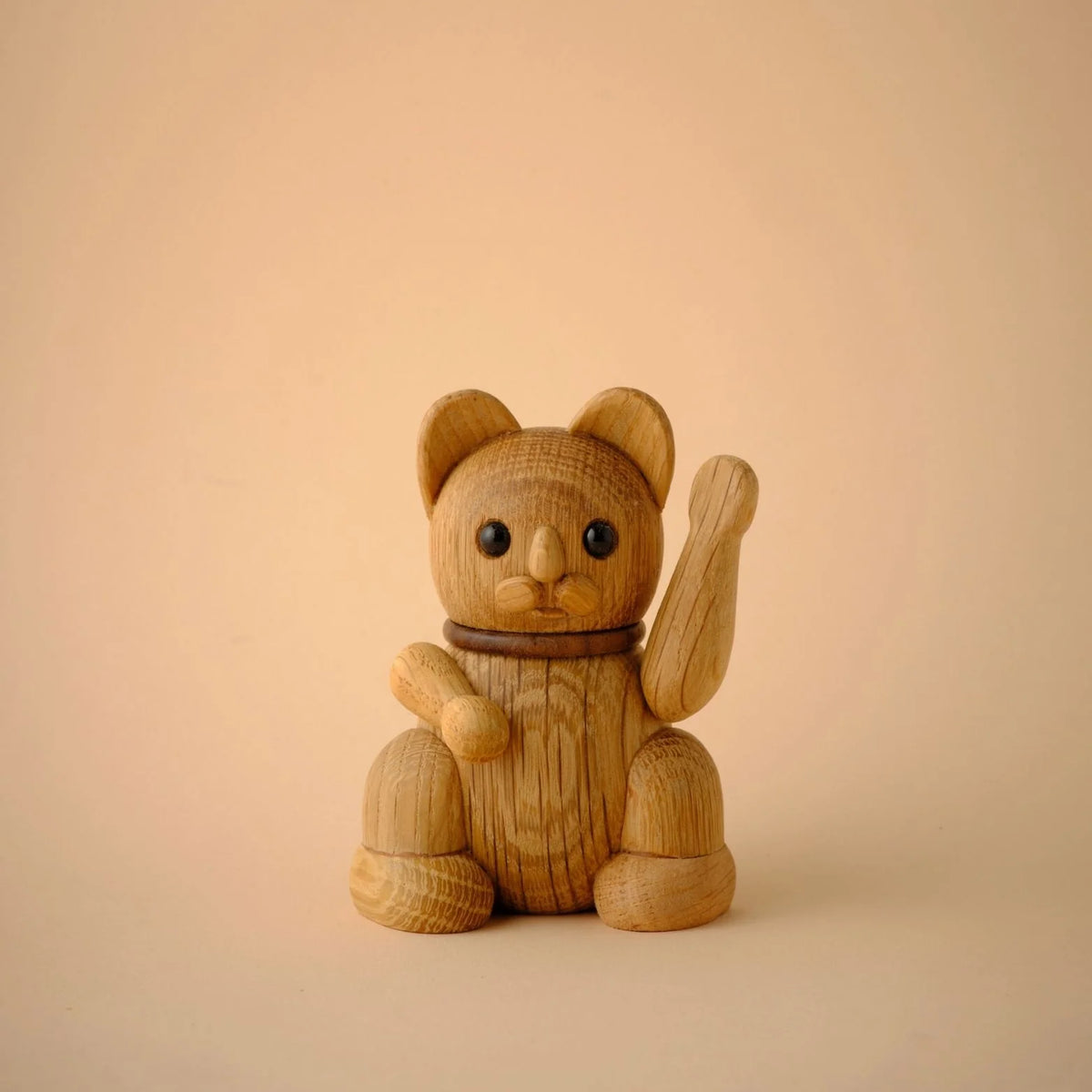 Decorative figurine LUCKY CAT oak wood