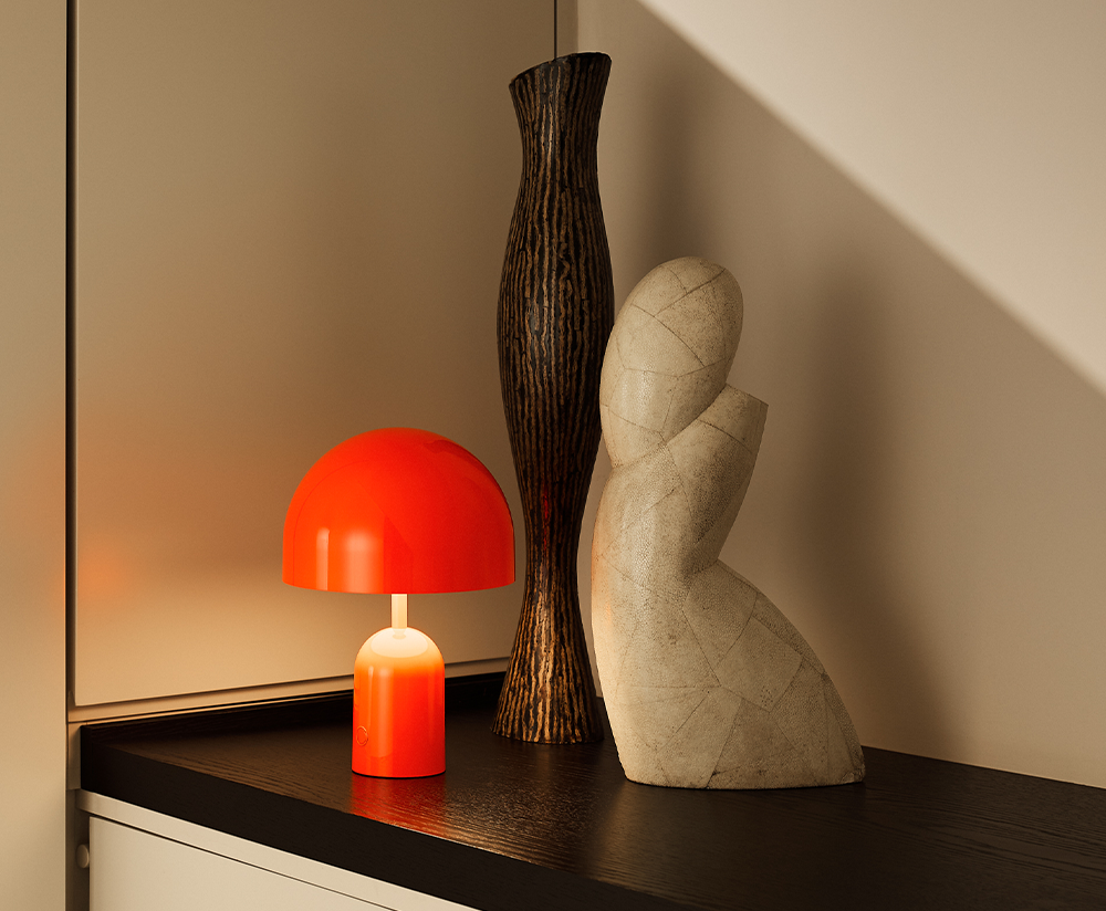 Bell orange portable lamp