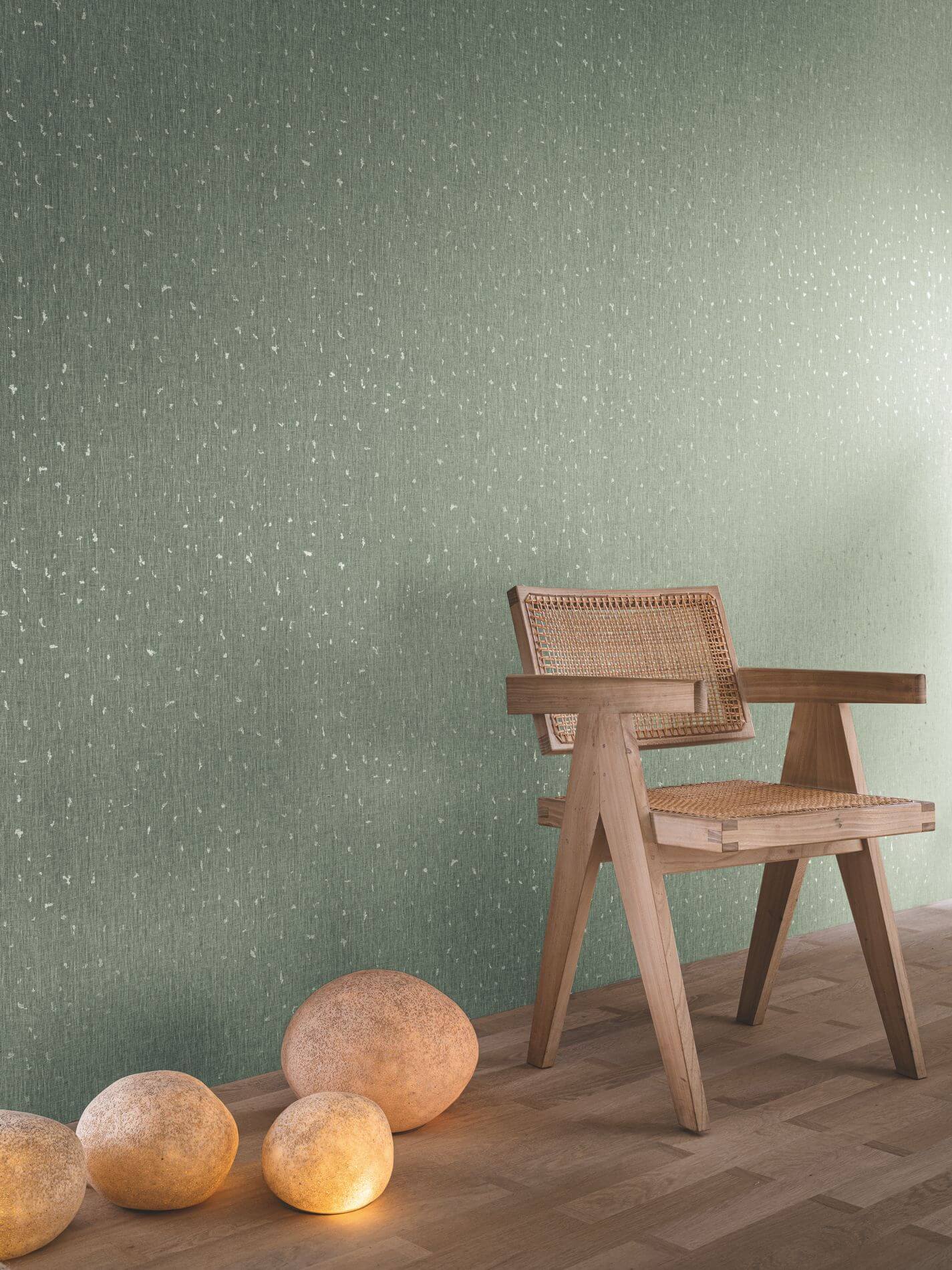 Metallic Textile Wallpaper PEPITE - Dull Brown Steel
