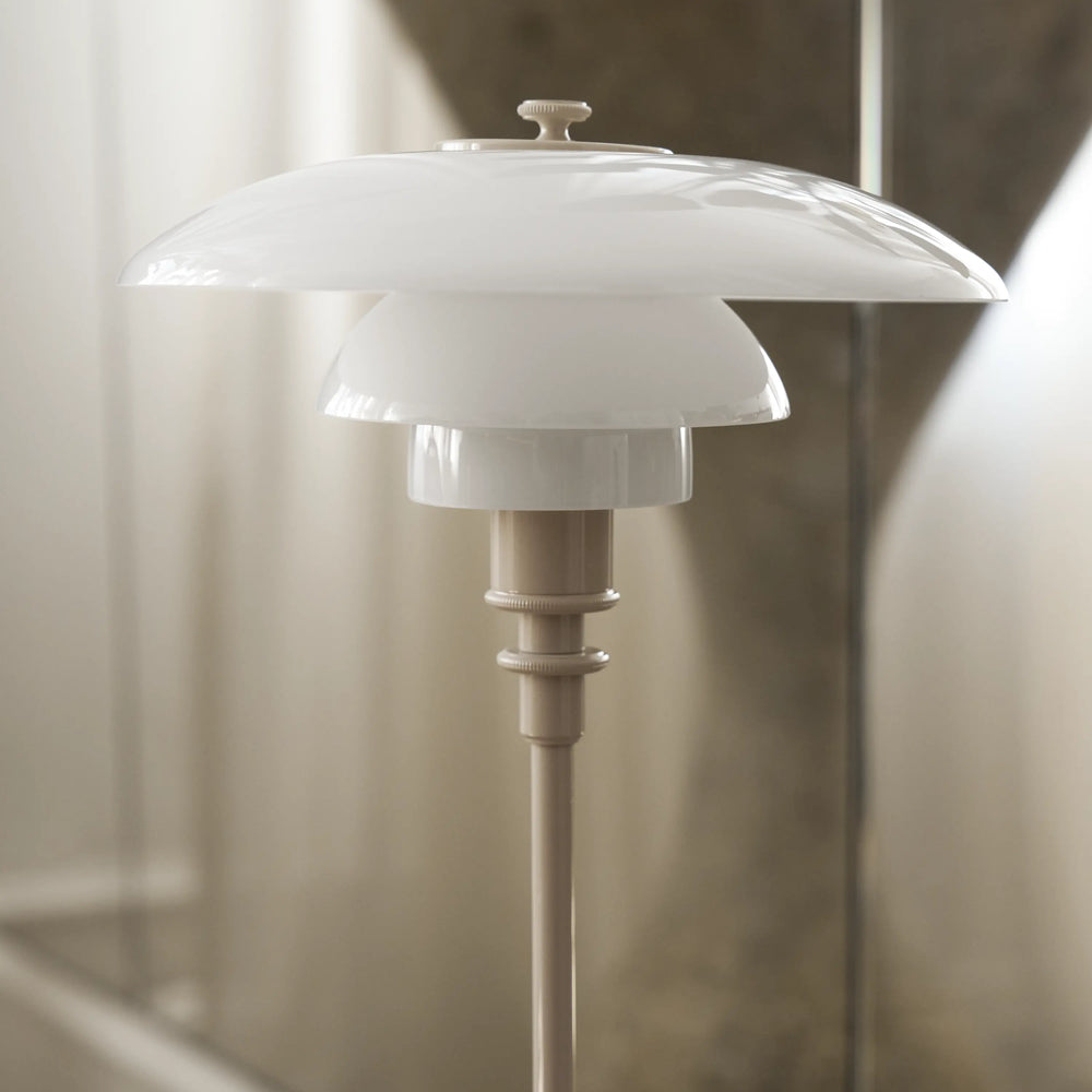 PH 2/1 Table Lamp in White with Beige Base