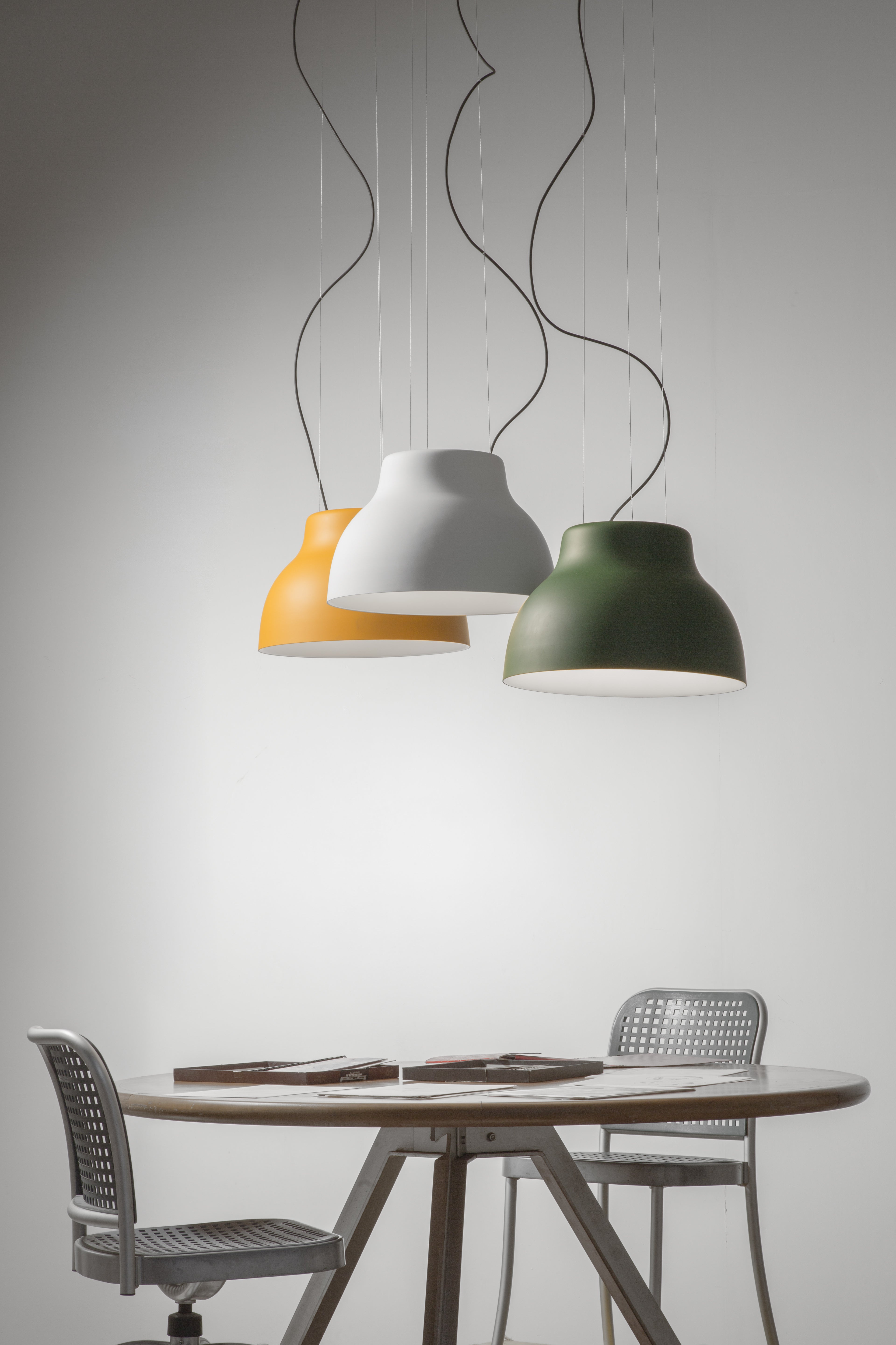 CICALA Pendant Lamp, embossed white