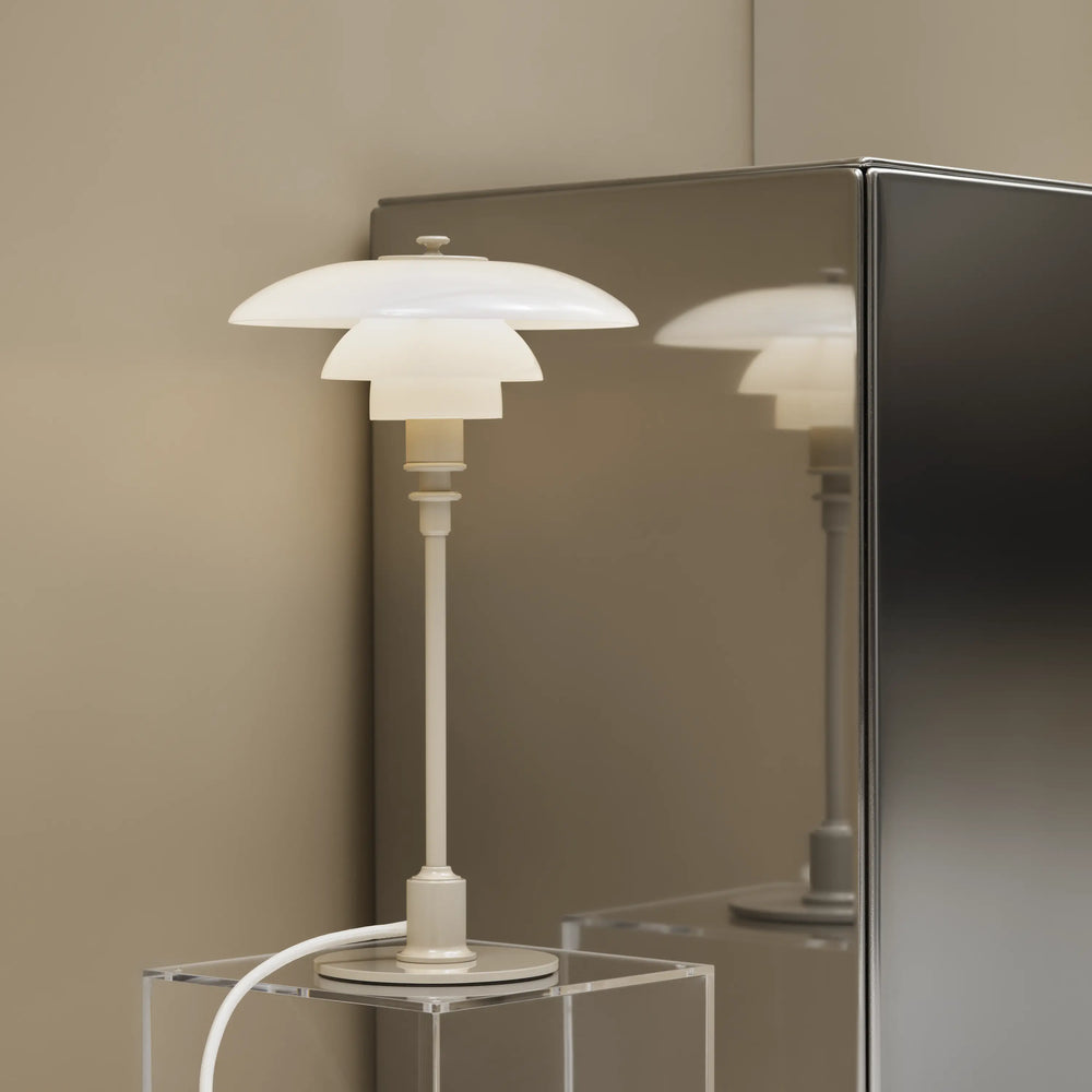 PH 2/1 Table Lamp in White with Beige Base