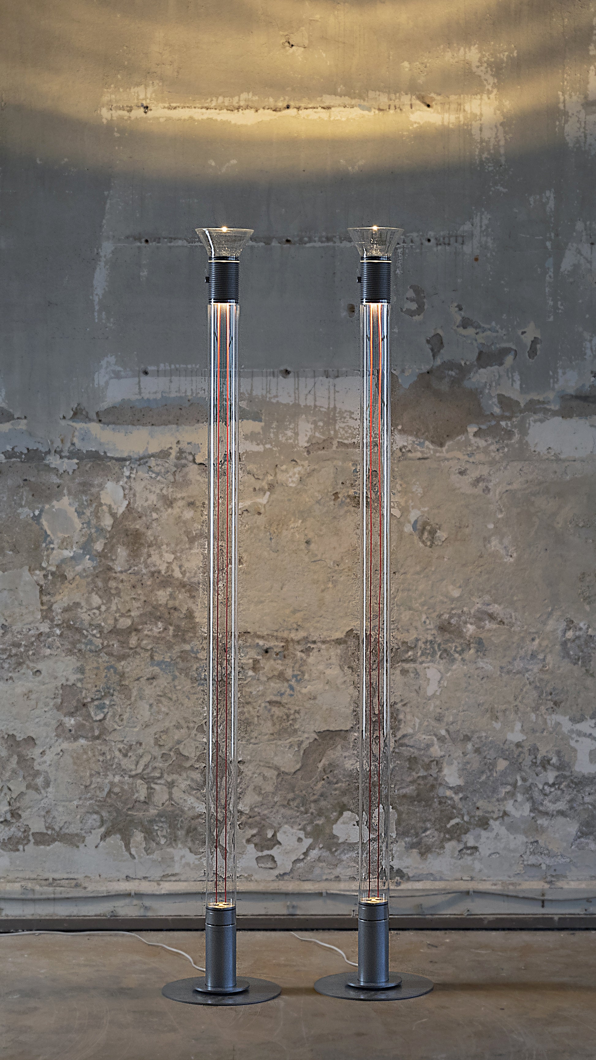 DIA Floor Lamp in Transparent with Matte Brown Accents