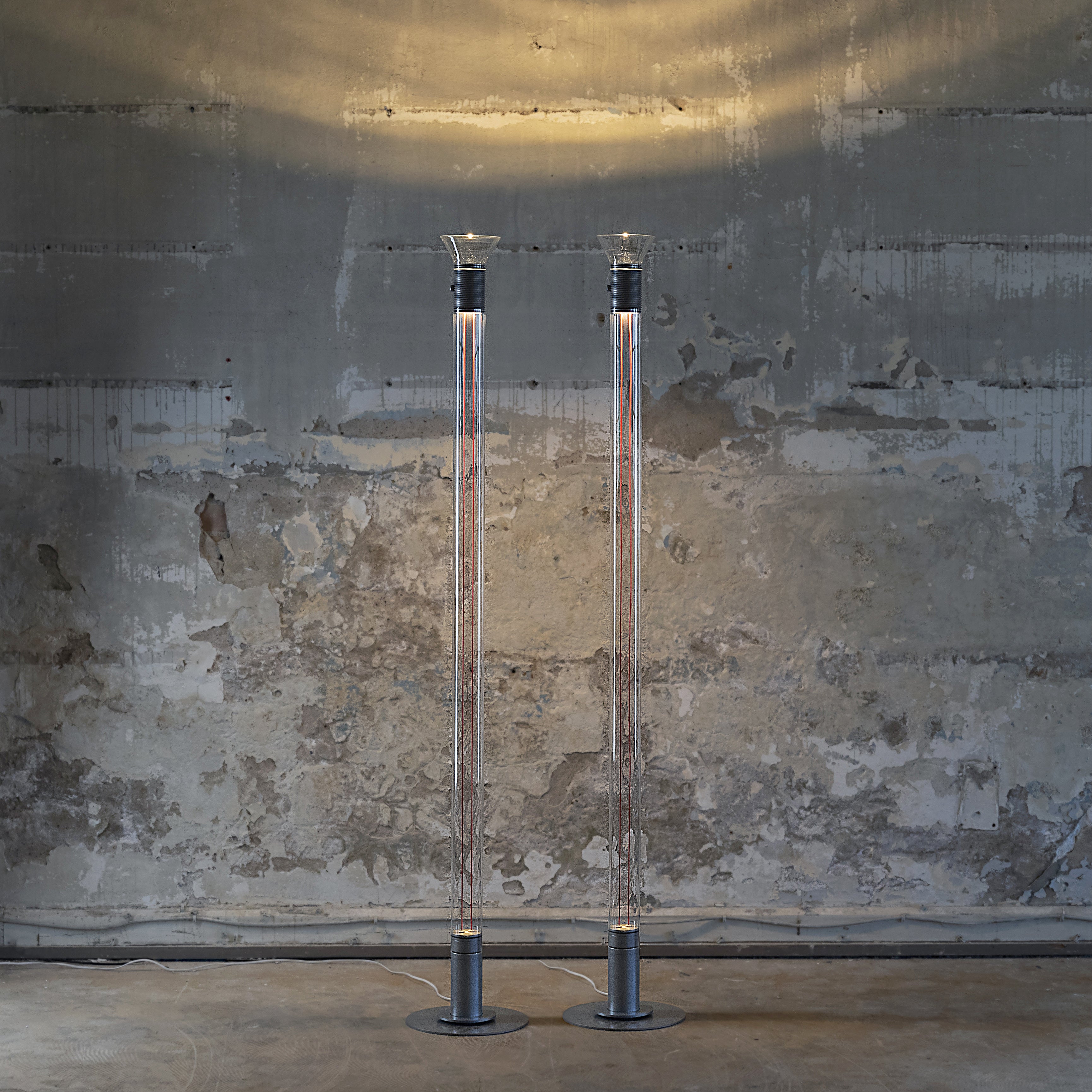 DIA Floor Lamp in Transparent with Matte Brown Accents