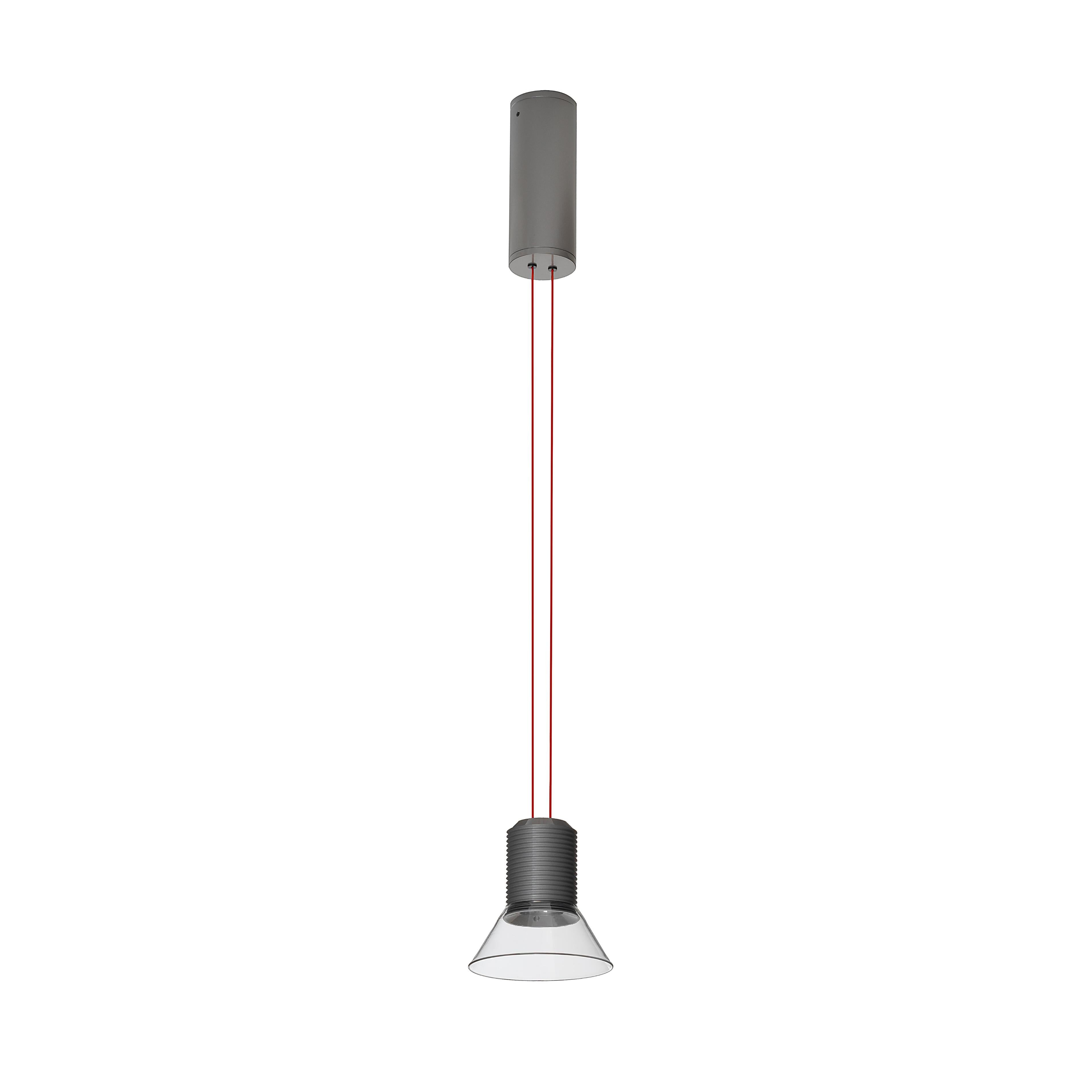 DIA ceiling lamp in transparent with matte gray elements
