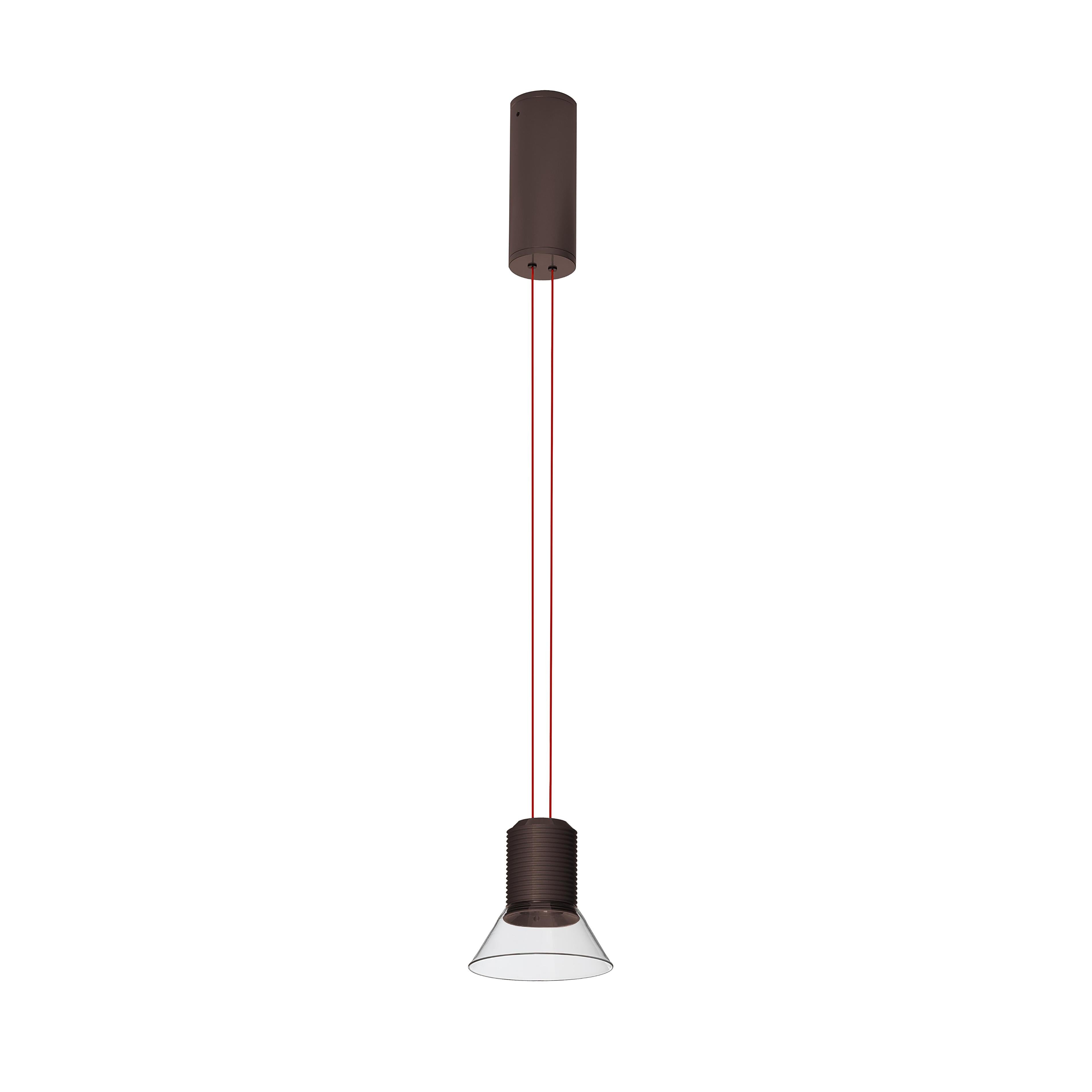 DIA Ceiling Lamp in Transparent with Matte Brown Accents