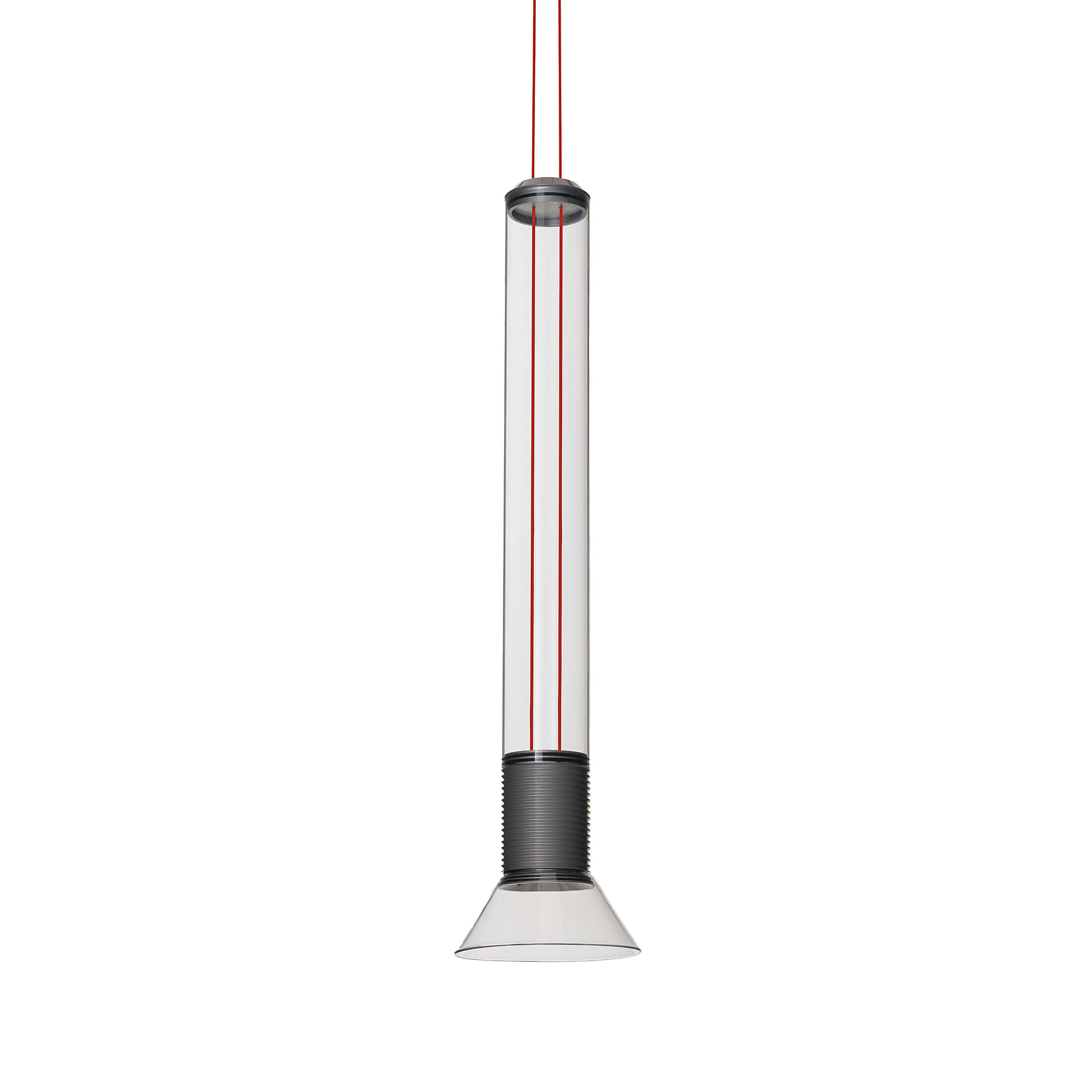 DIA Pendant Lamp in Transparent with Matte Gray Accents
