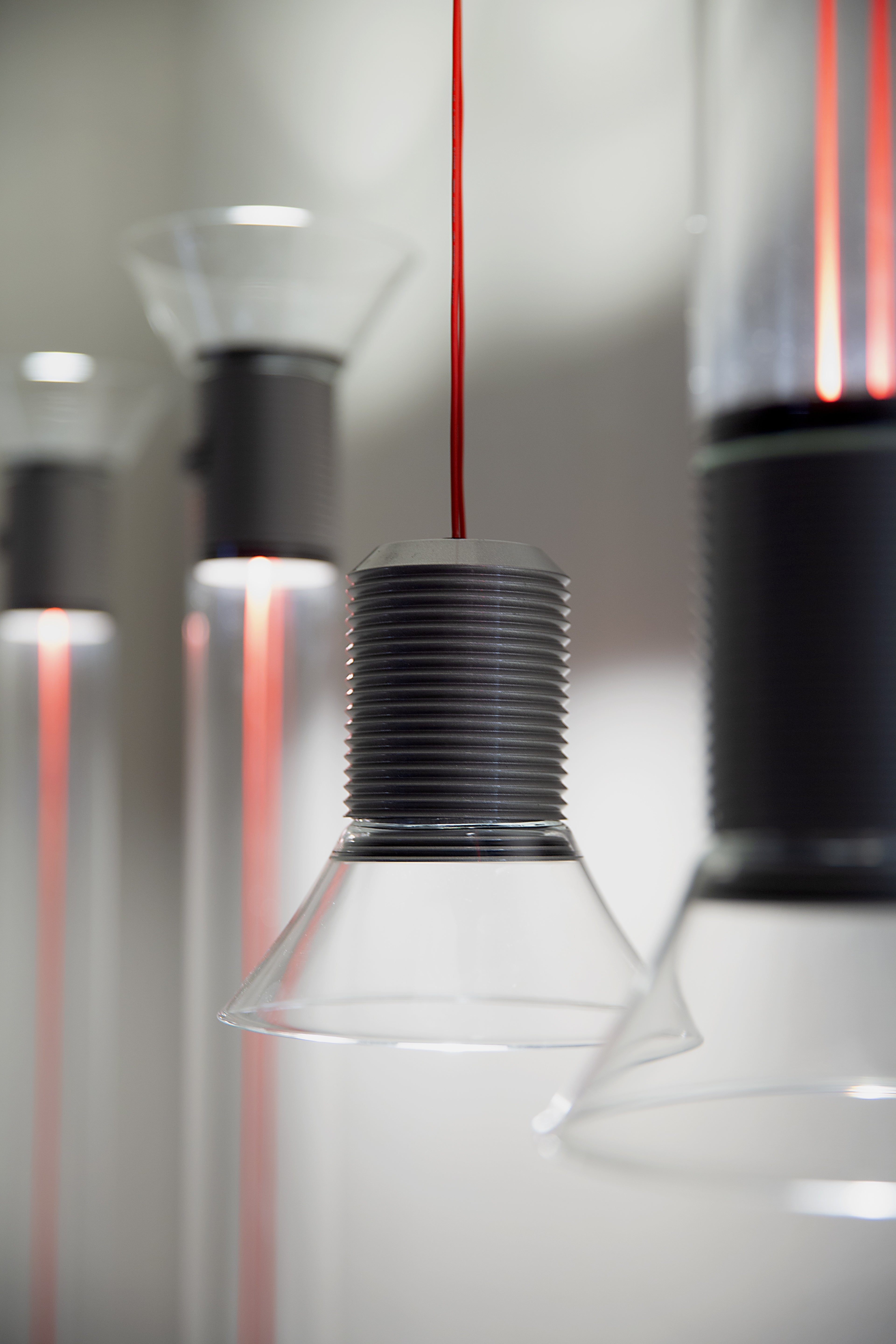 DIA Pendant Lamp in Transparent with Matte Gray Accents