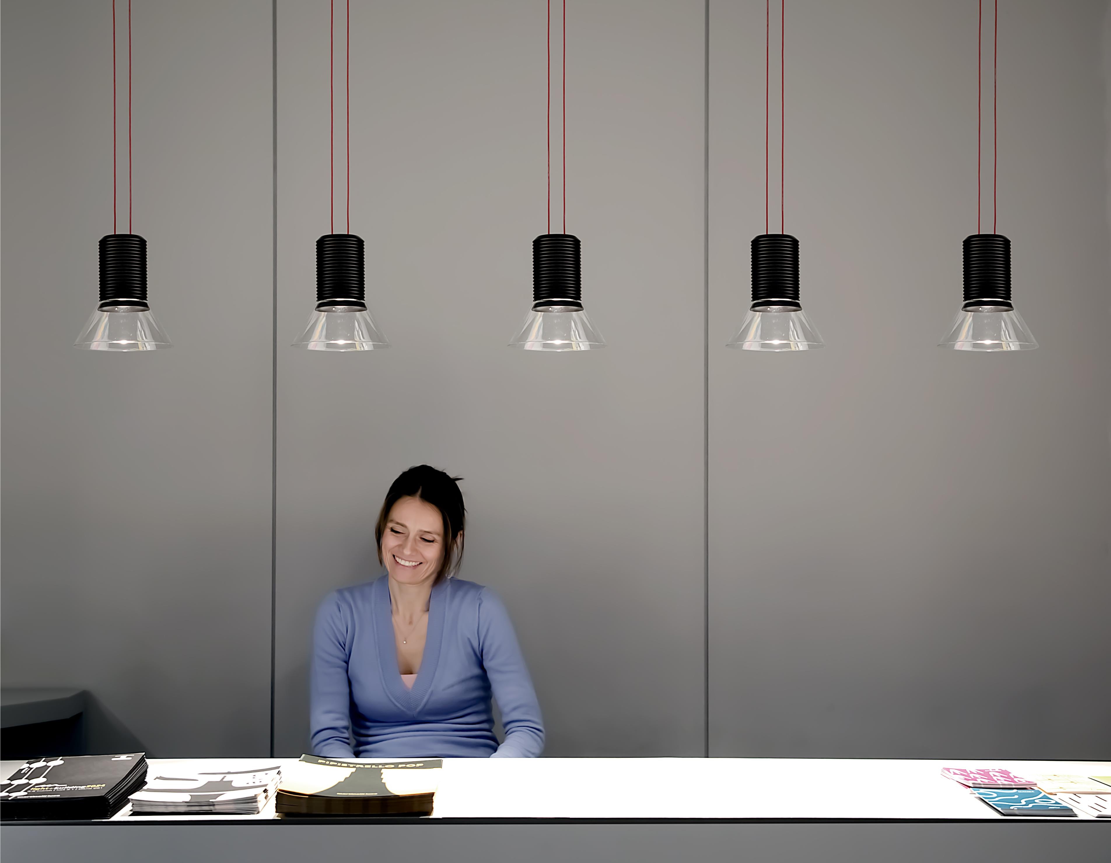 DIA ceiling lamp in transparent with matte gray elements
