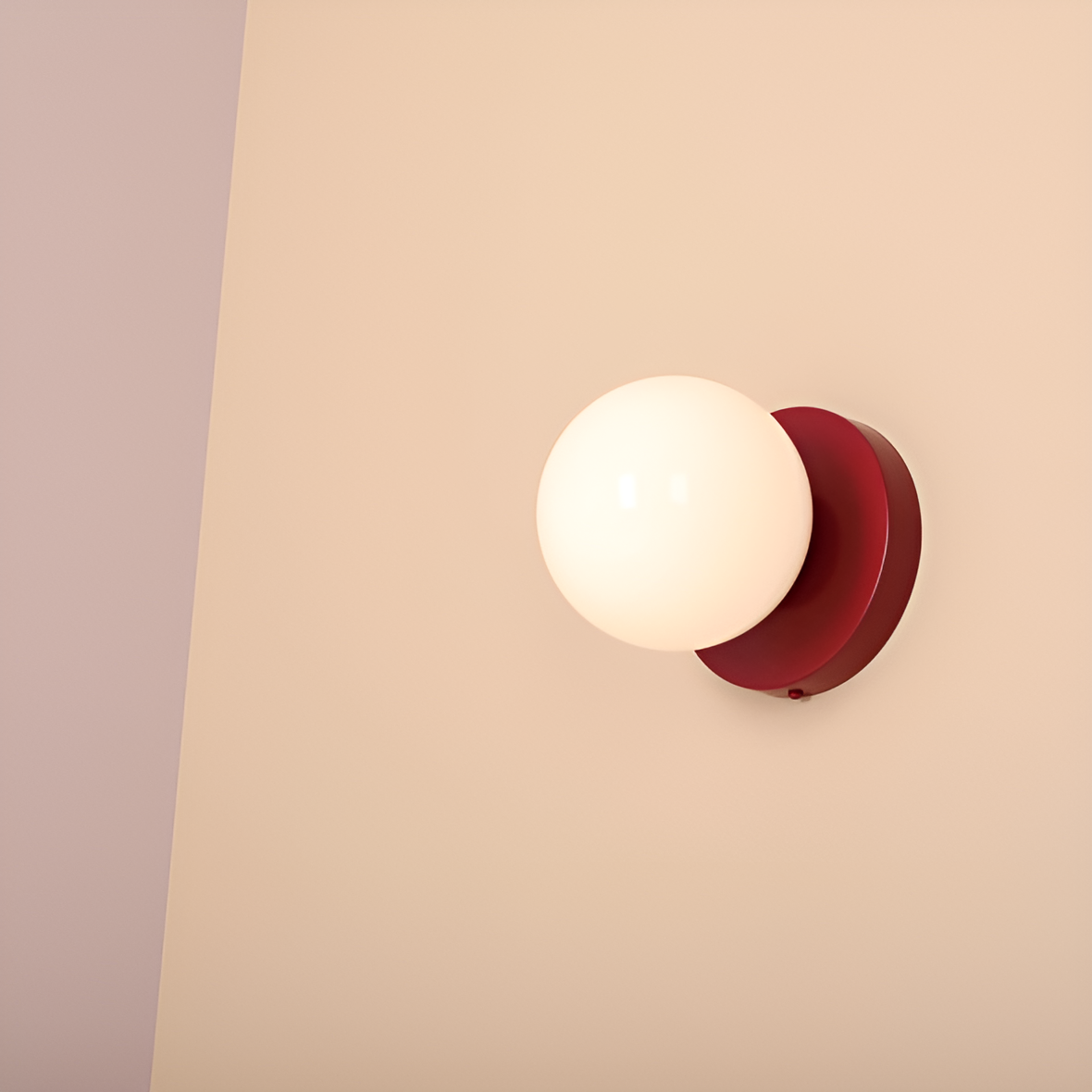 BALL DUO rote Wandleuchte