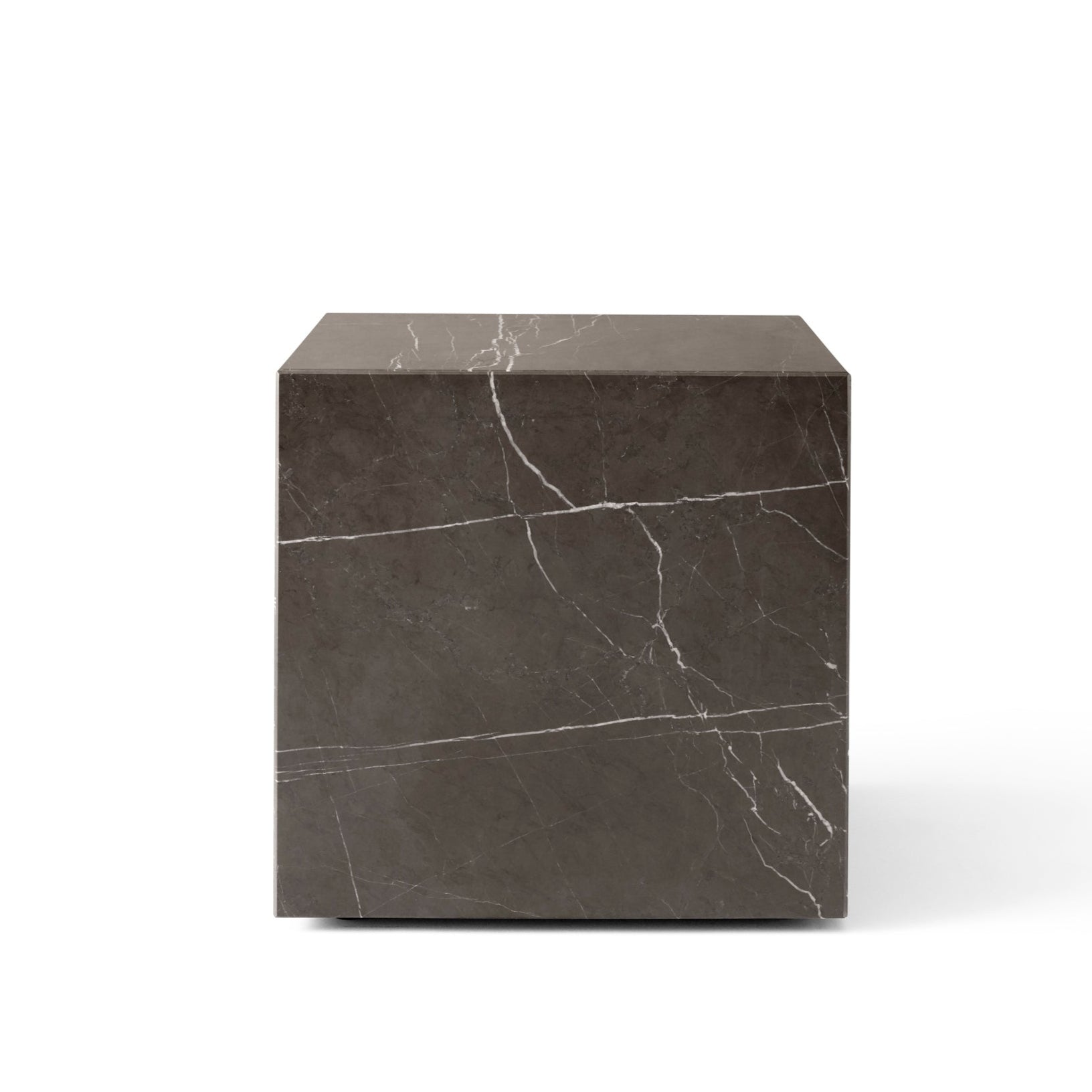 Beistelltisch PLINTH CUBIC brauner Marmor