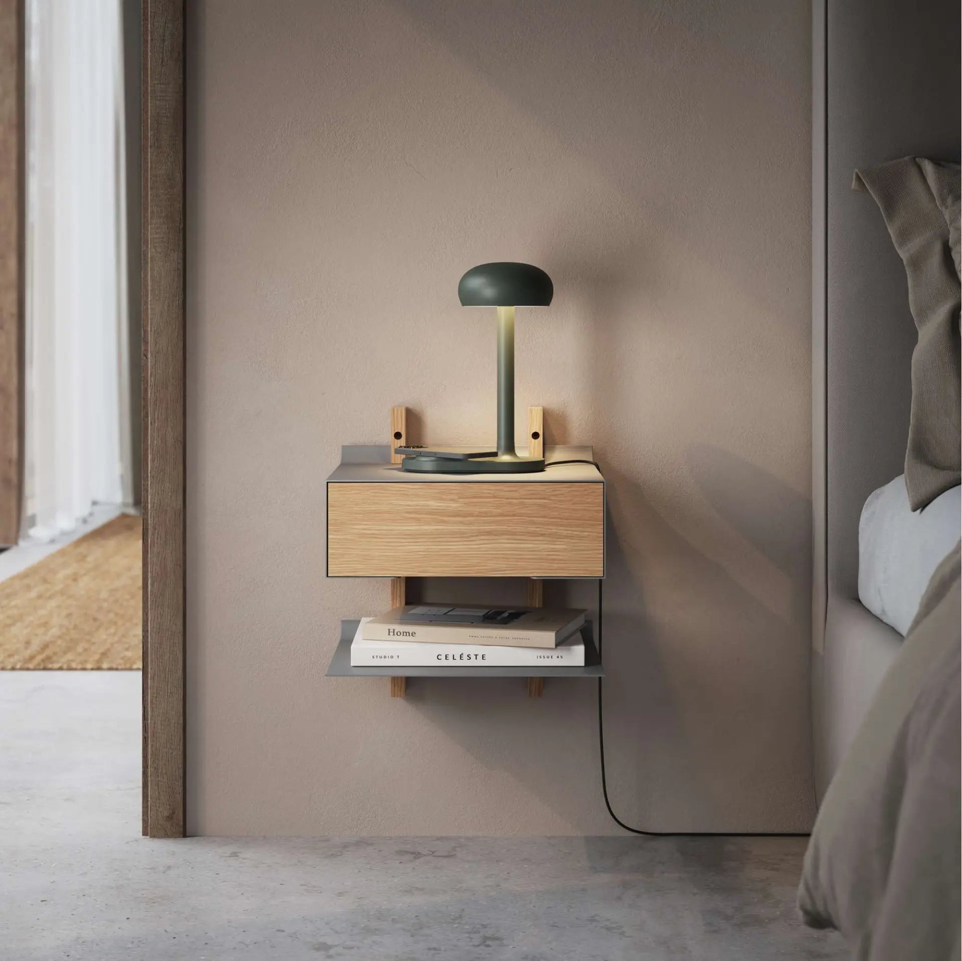 EMENDO green table lamp with wireless charger