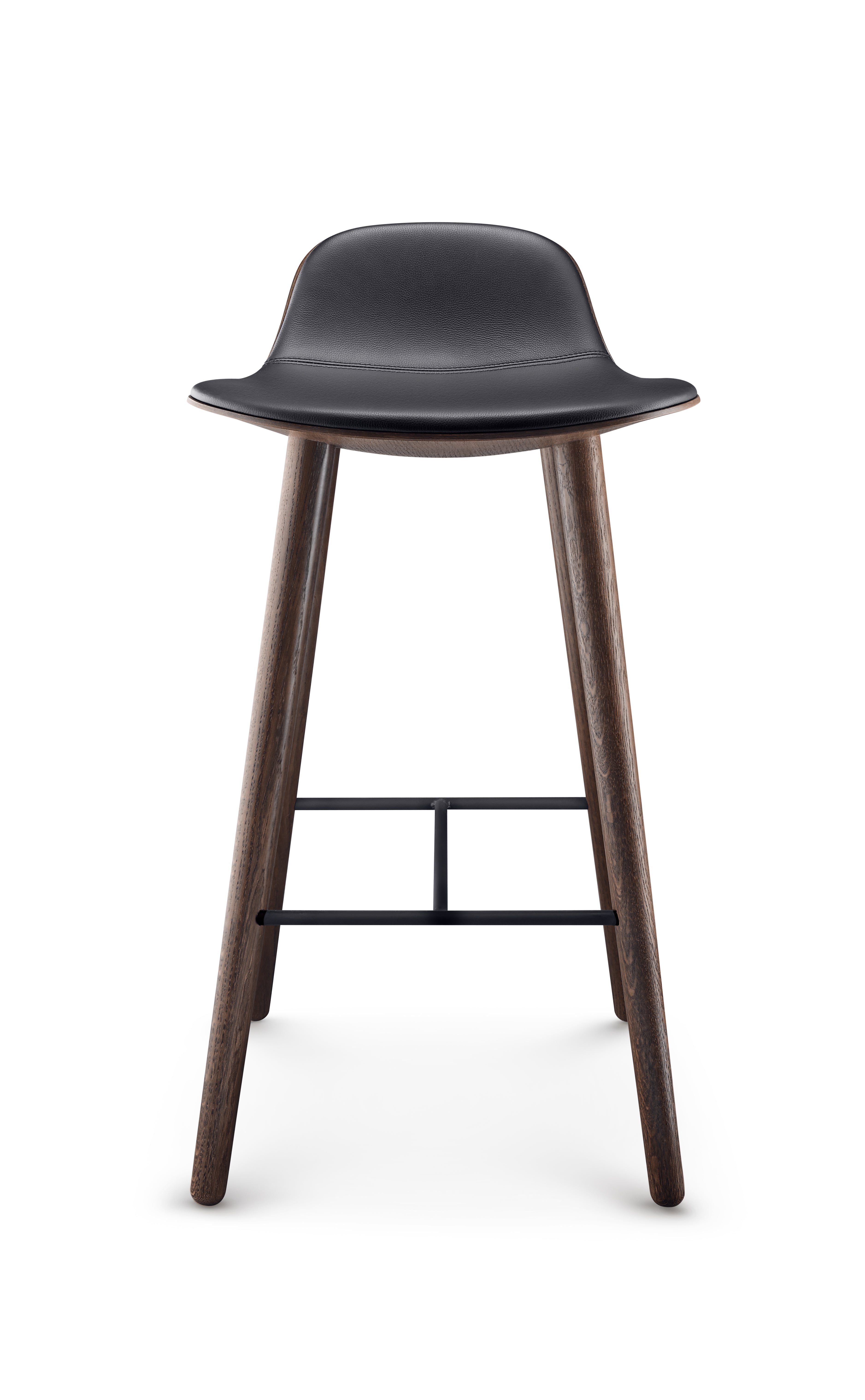 YUUGA stool black with brown base