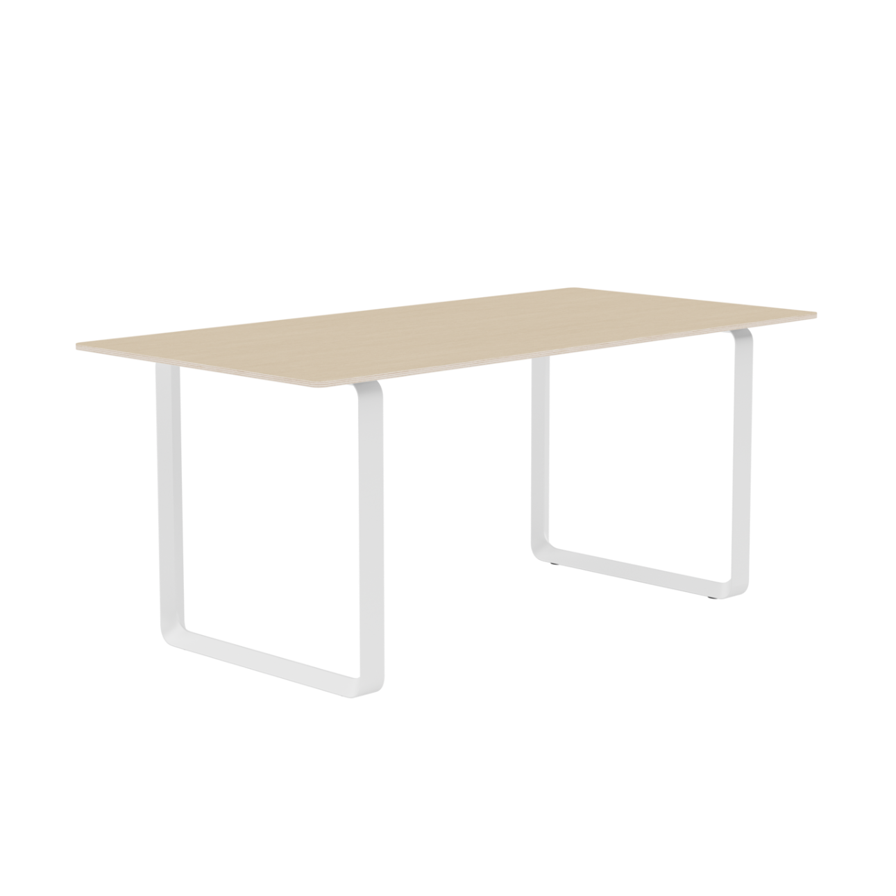 70/70 Oak Veneer Table with White Base