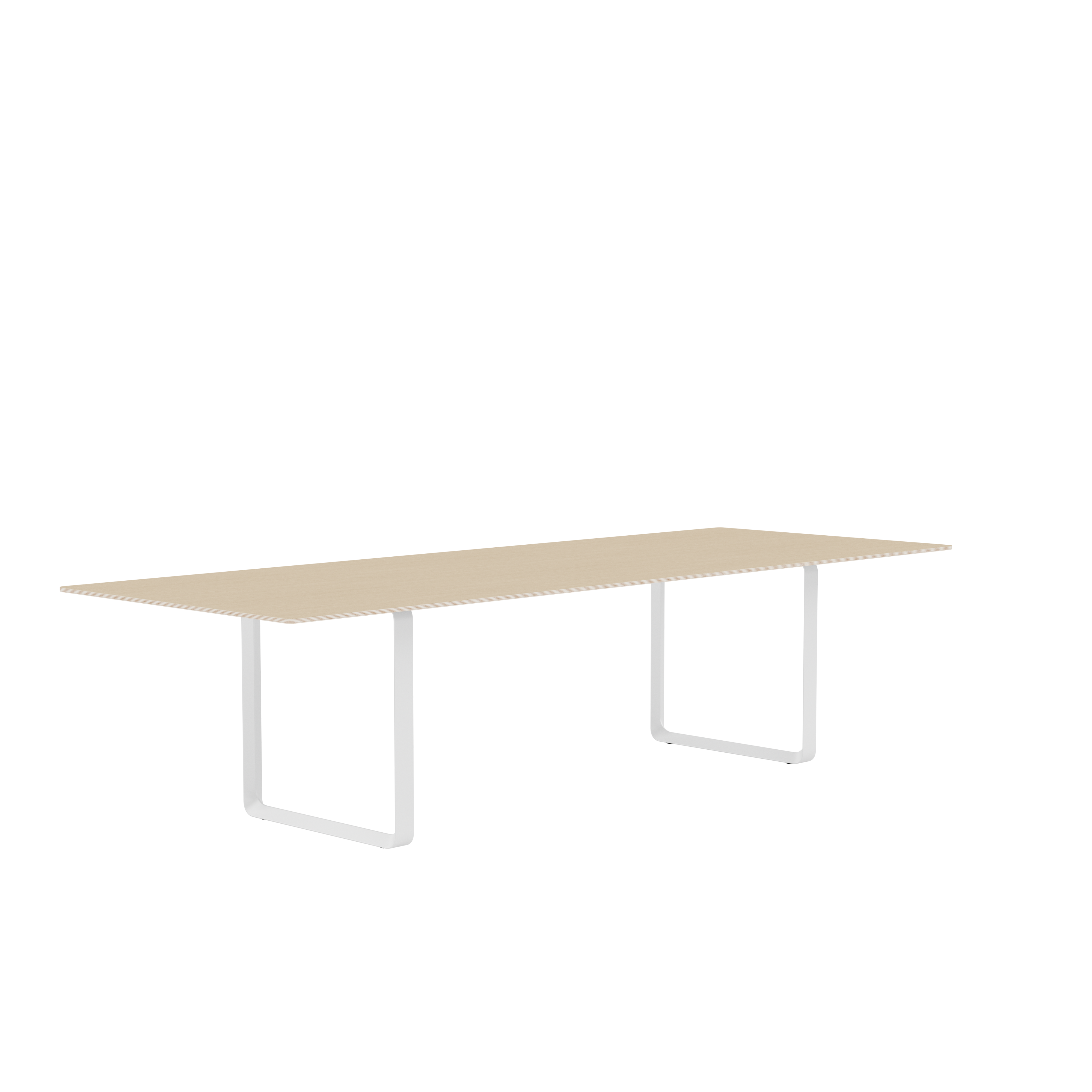 70/70 Oak Veneer Table with White Base