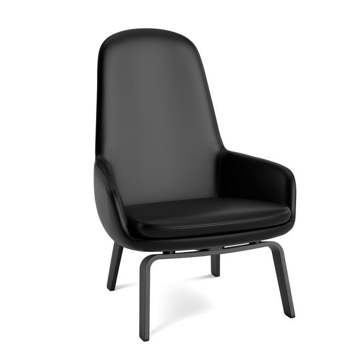 Upholstered armchair Era High Black Oak base