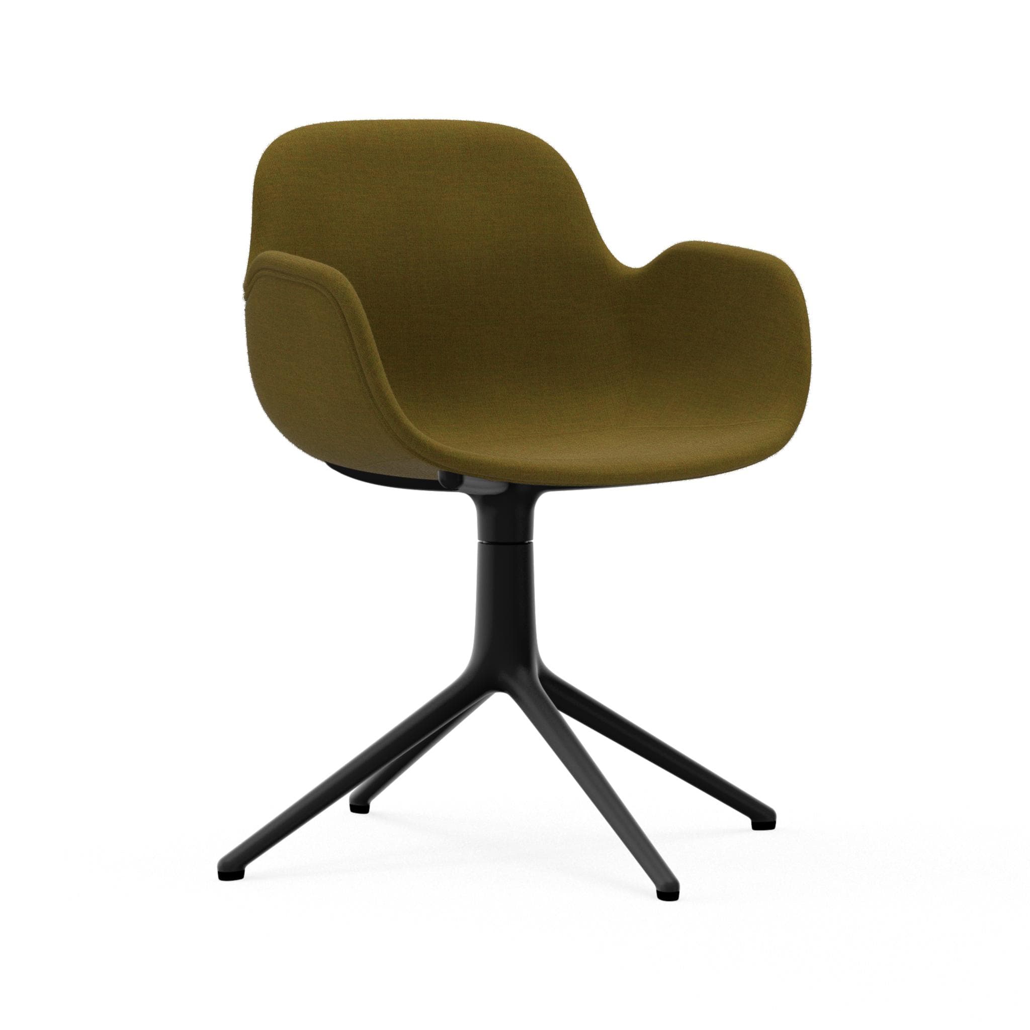 Upholstered office chair with 4L Form armrests with a black base