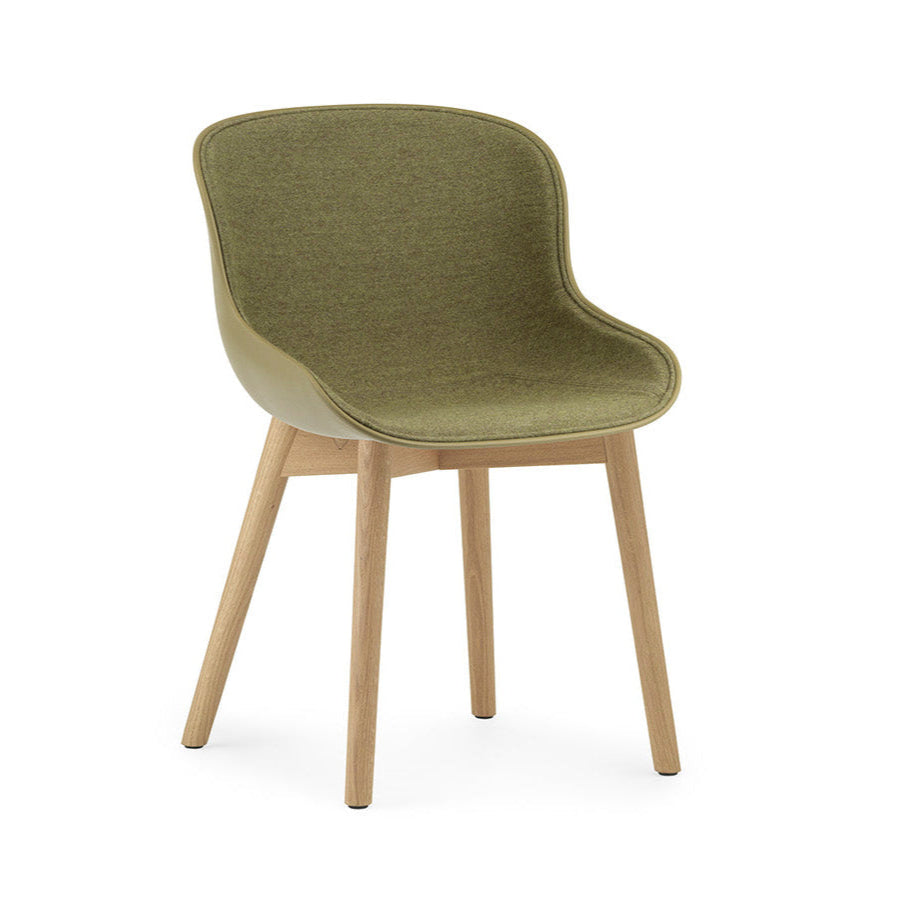 Upholstered chair olive hyga with a natural oak base