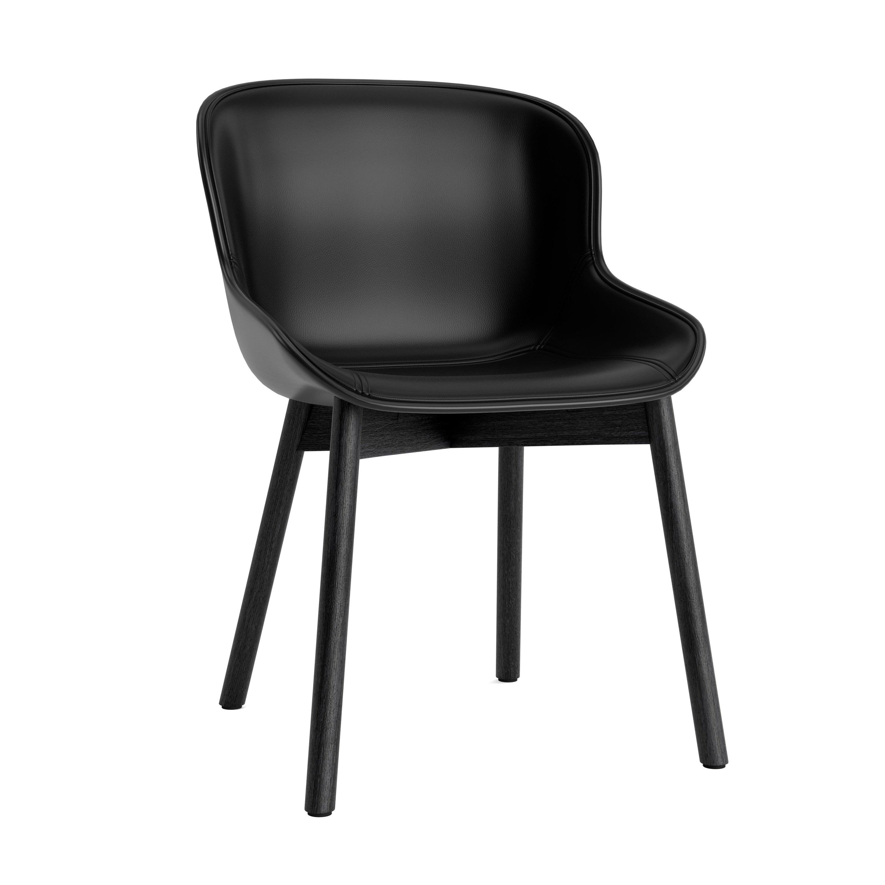 Upholstered chair Hyg black with a black oak base