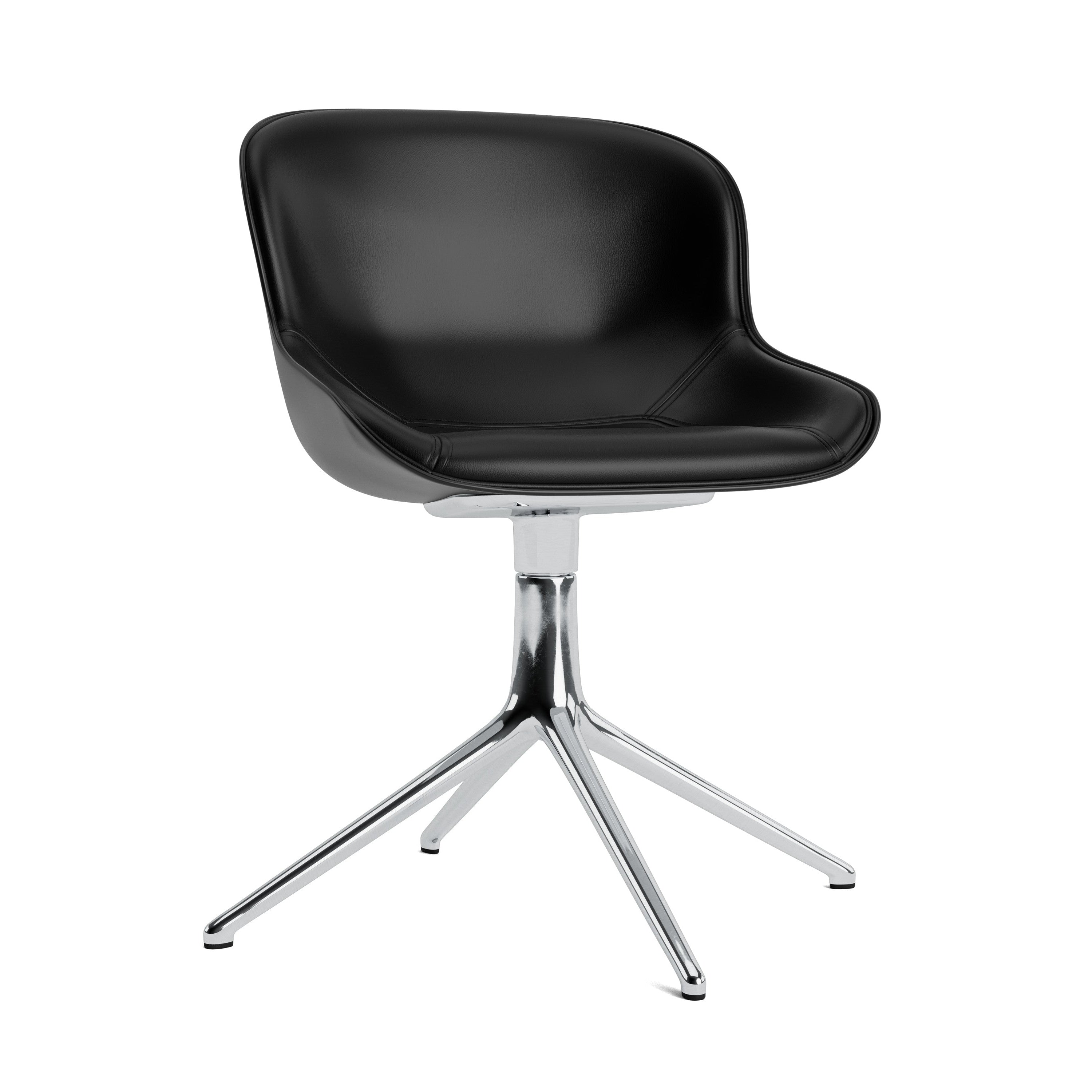 Hyg 4L Black Upholstered Office chair with an aluminum base