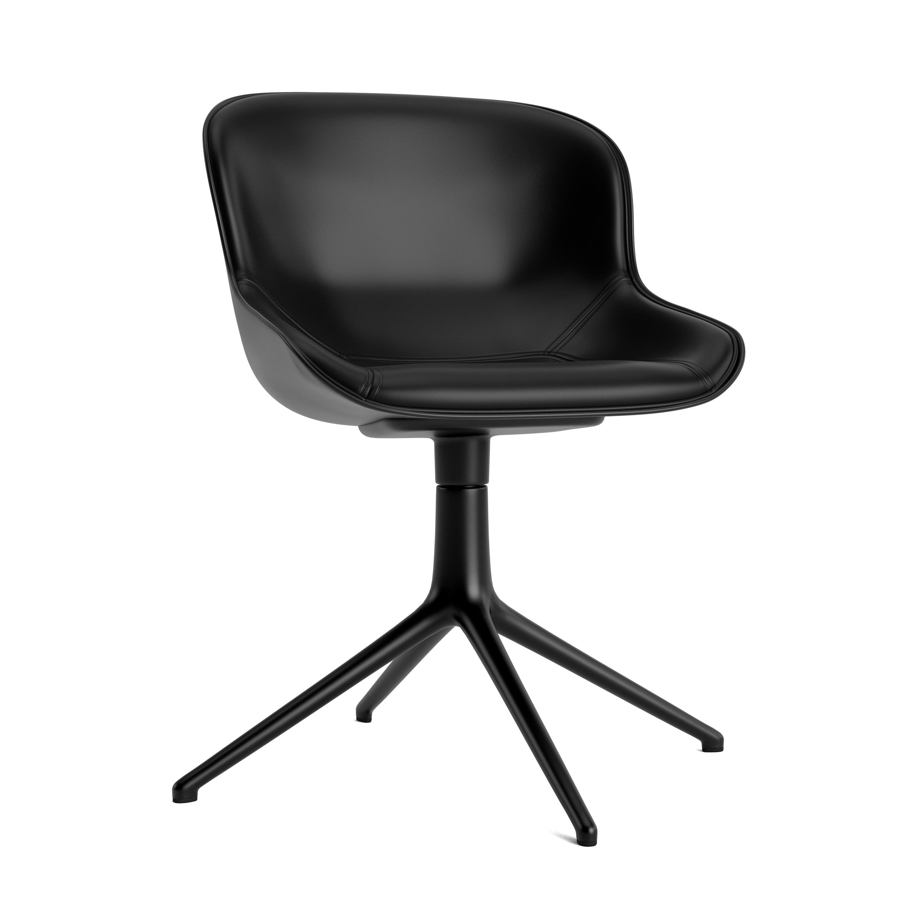 Hyg 4L black upholstered office chair with black base