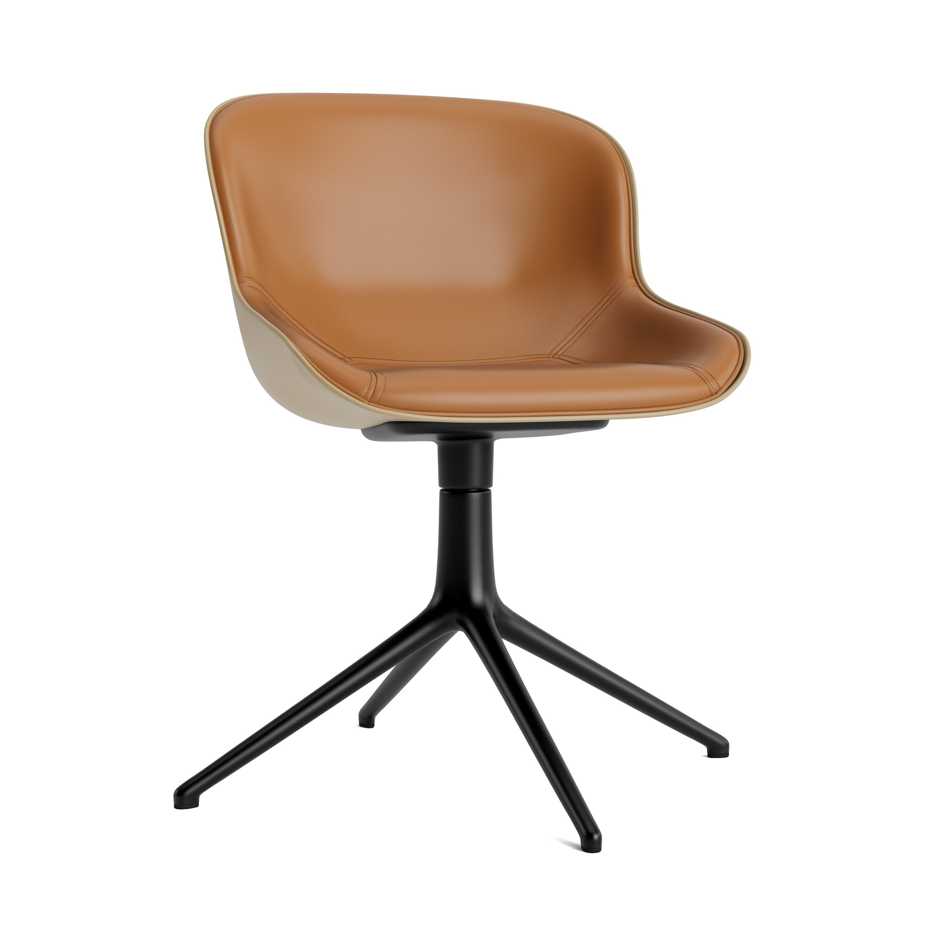 Hyg 4L sandstone upholstered office chair with a black base