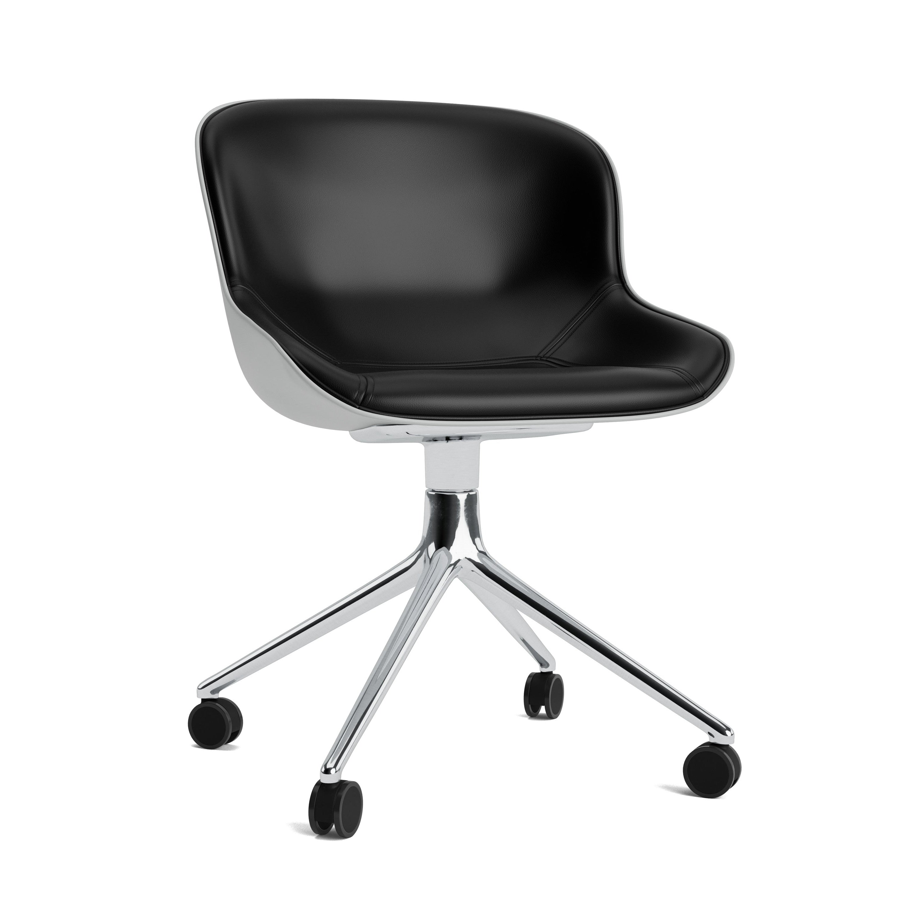 Hyg 4W gray upholstered office chair with an aluminum base