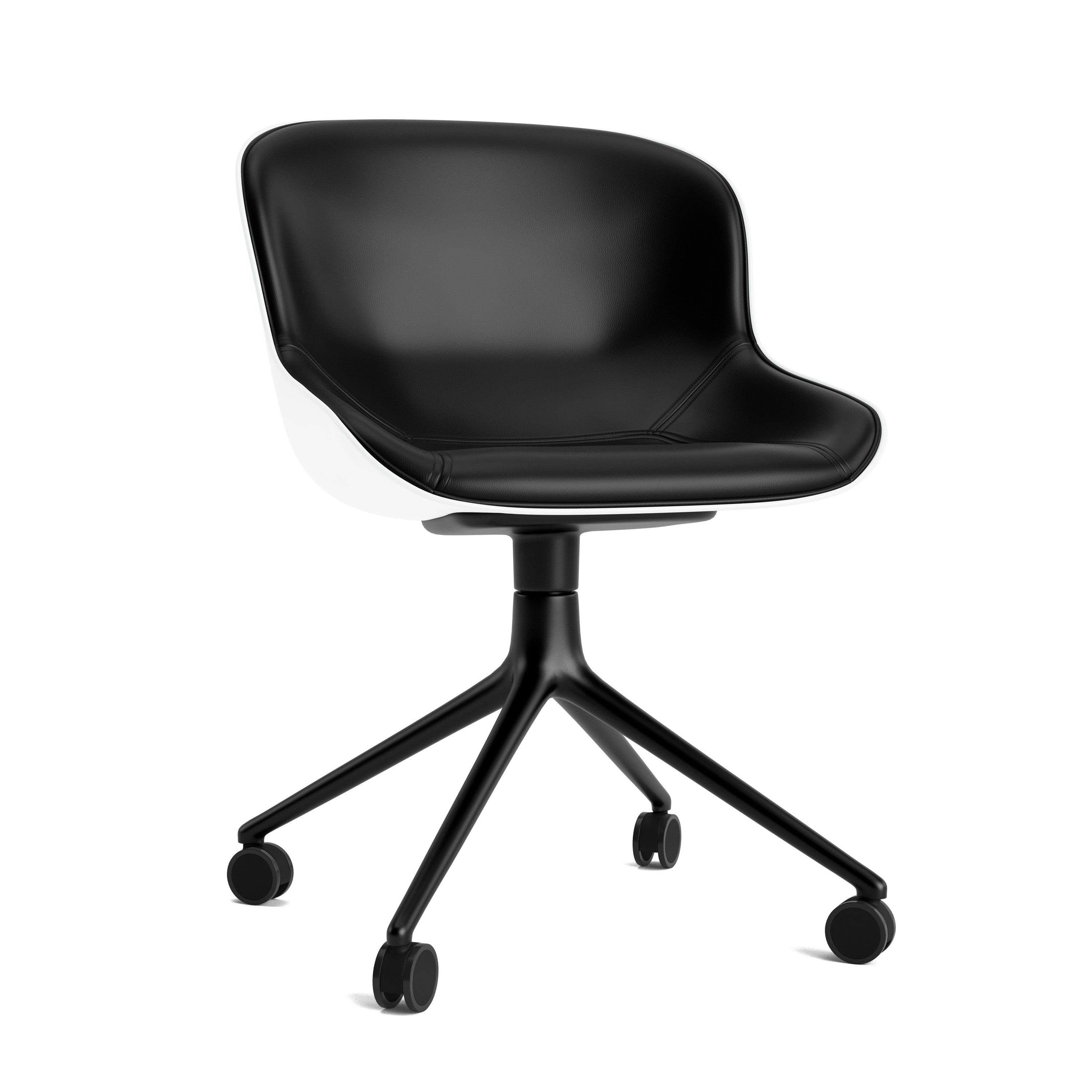 Upholstered office chair HYG 4W white with a black base