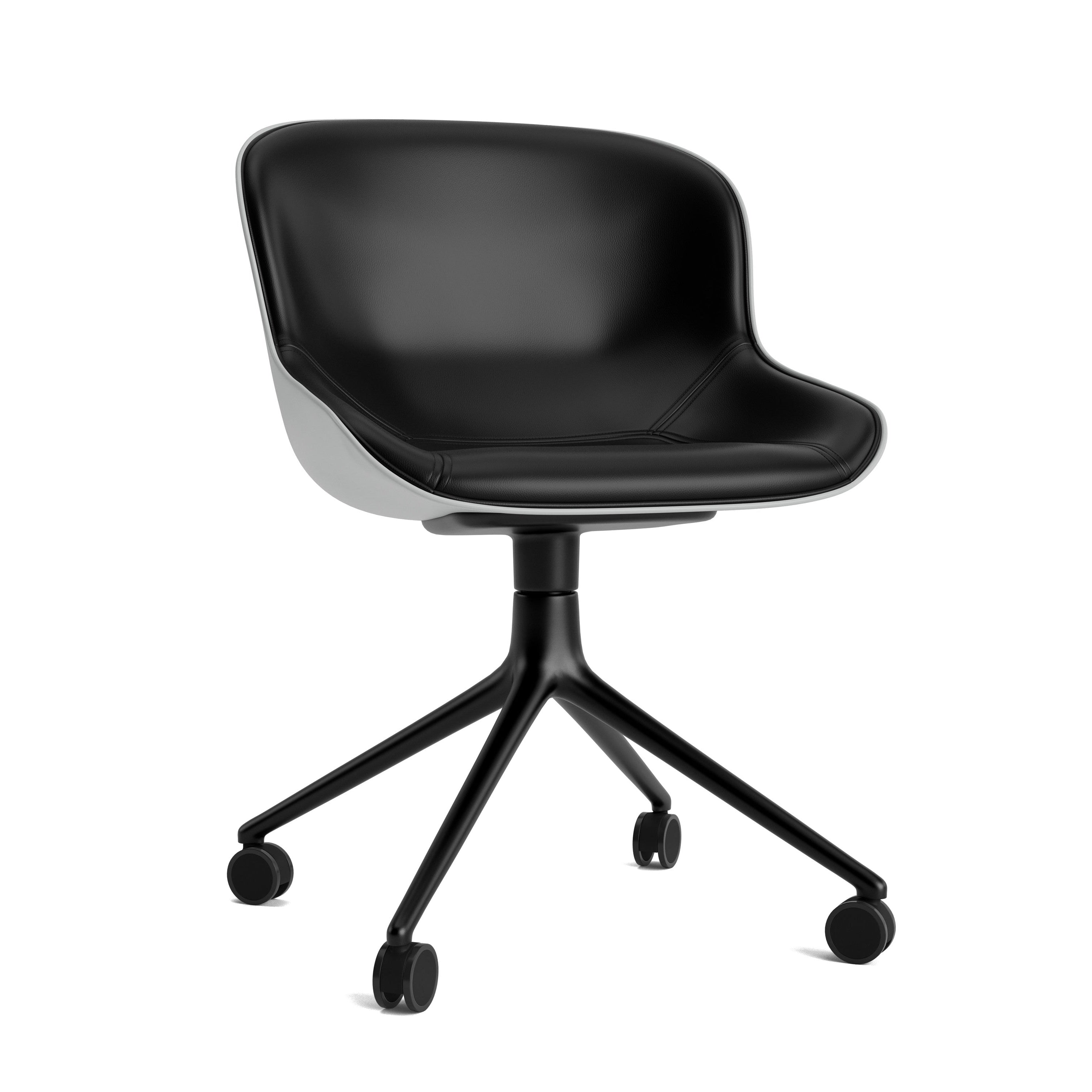 Hyg 4W gray upholstered office chair with a black base