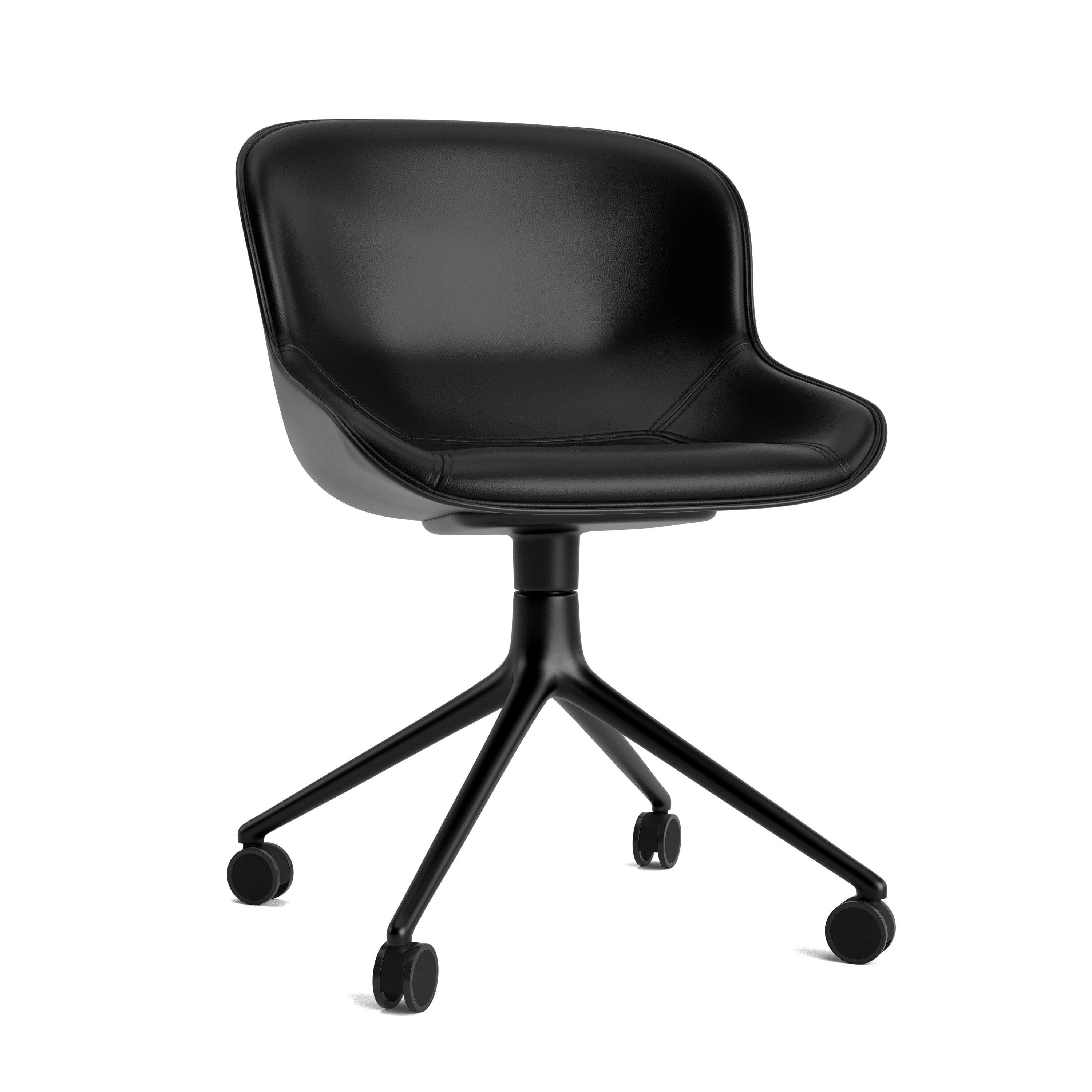 Hyg 4W Upholstered office chair black with black base