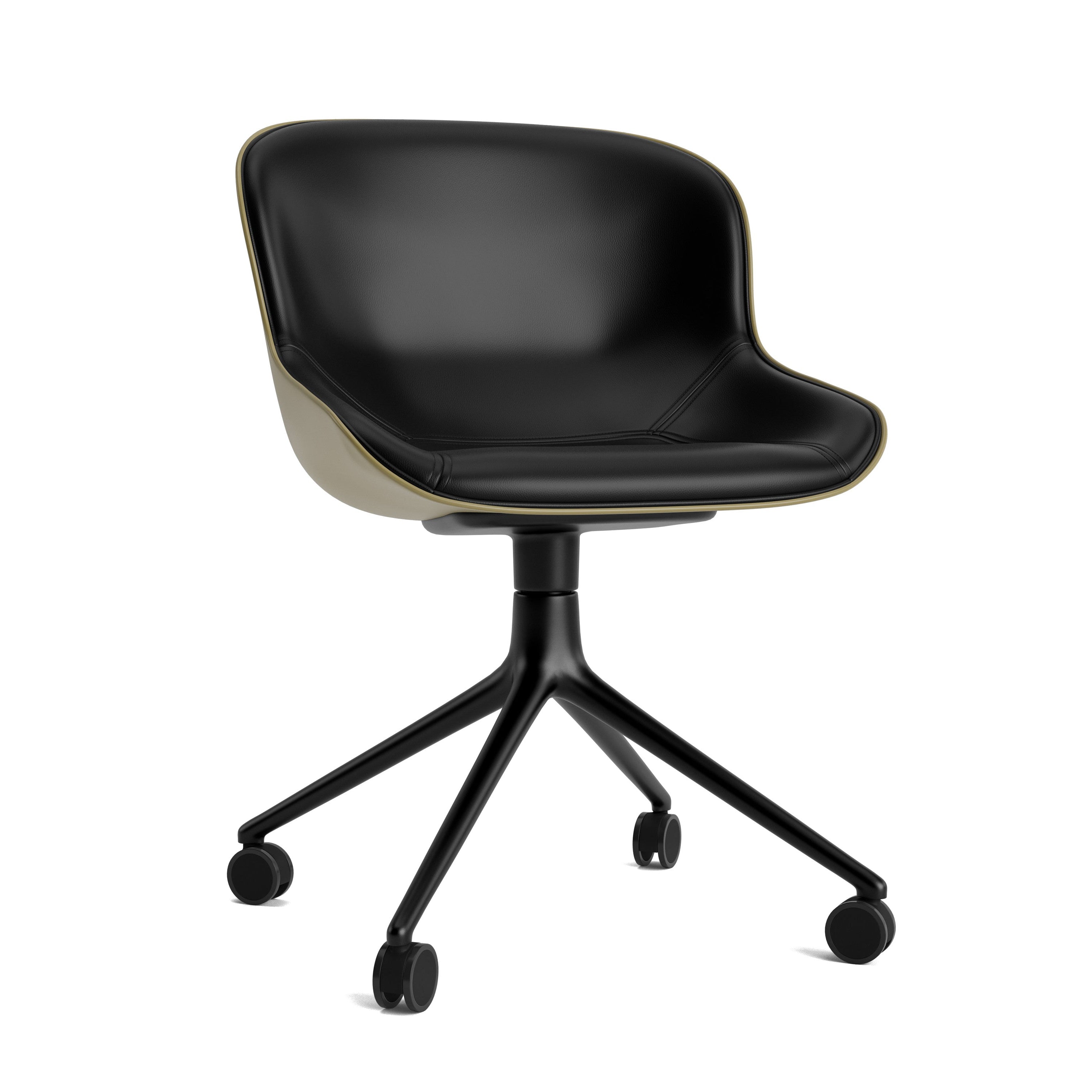 Upholstered office chair HYG 4W sandy with a black base