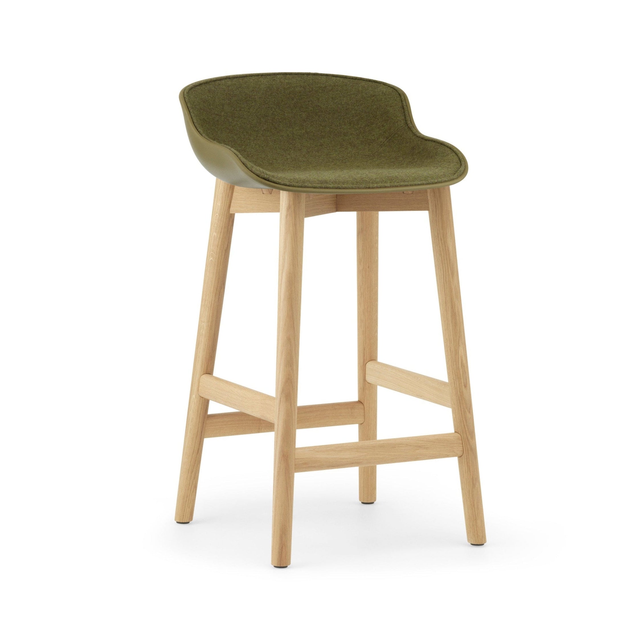 Upholstered barrier chair olive hyga with an oak base