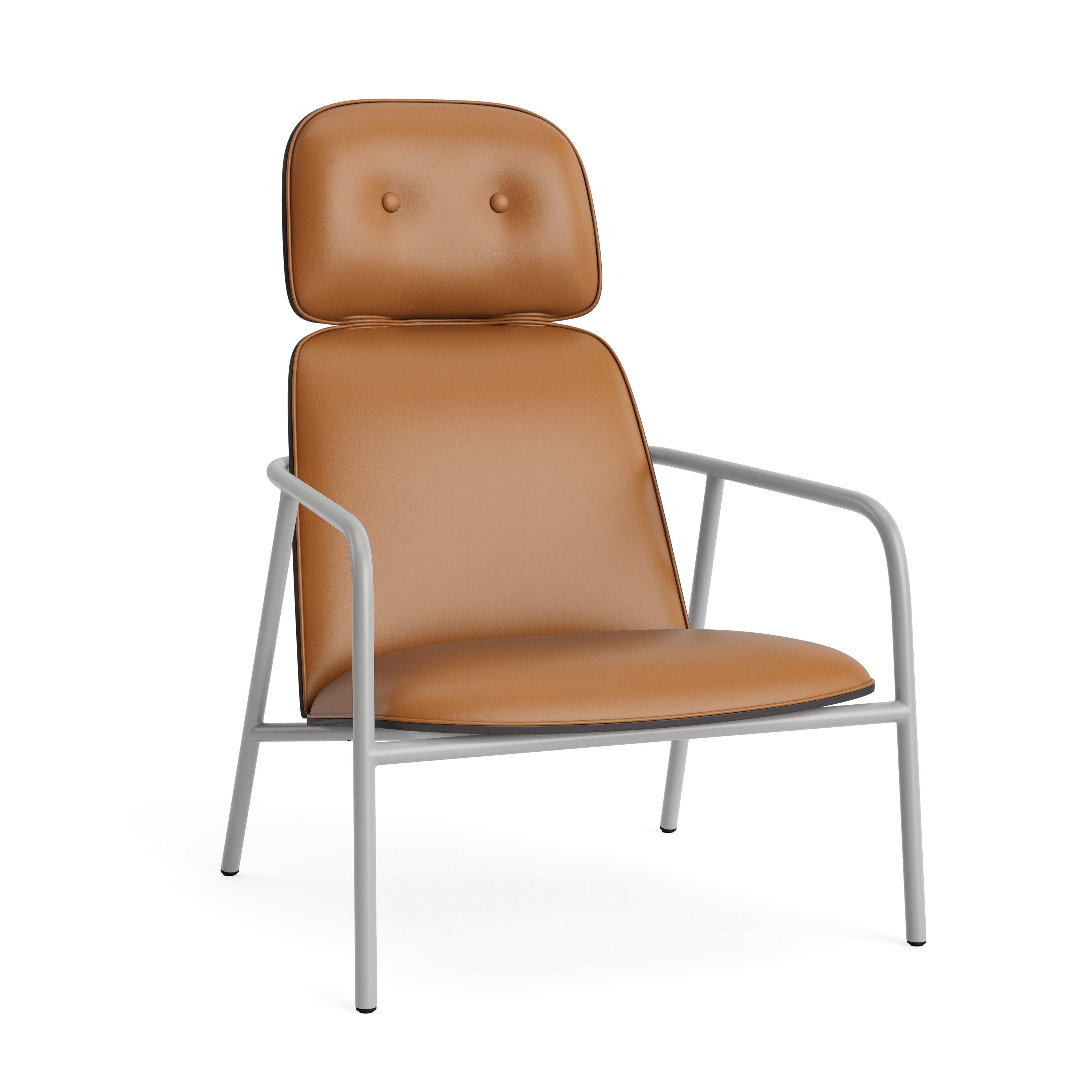 PAD armchair high black ash veneer with a gray base