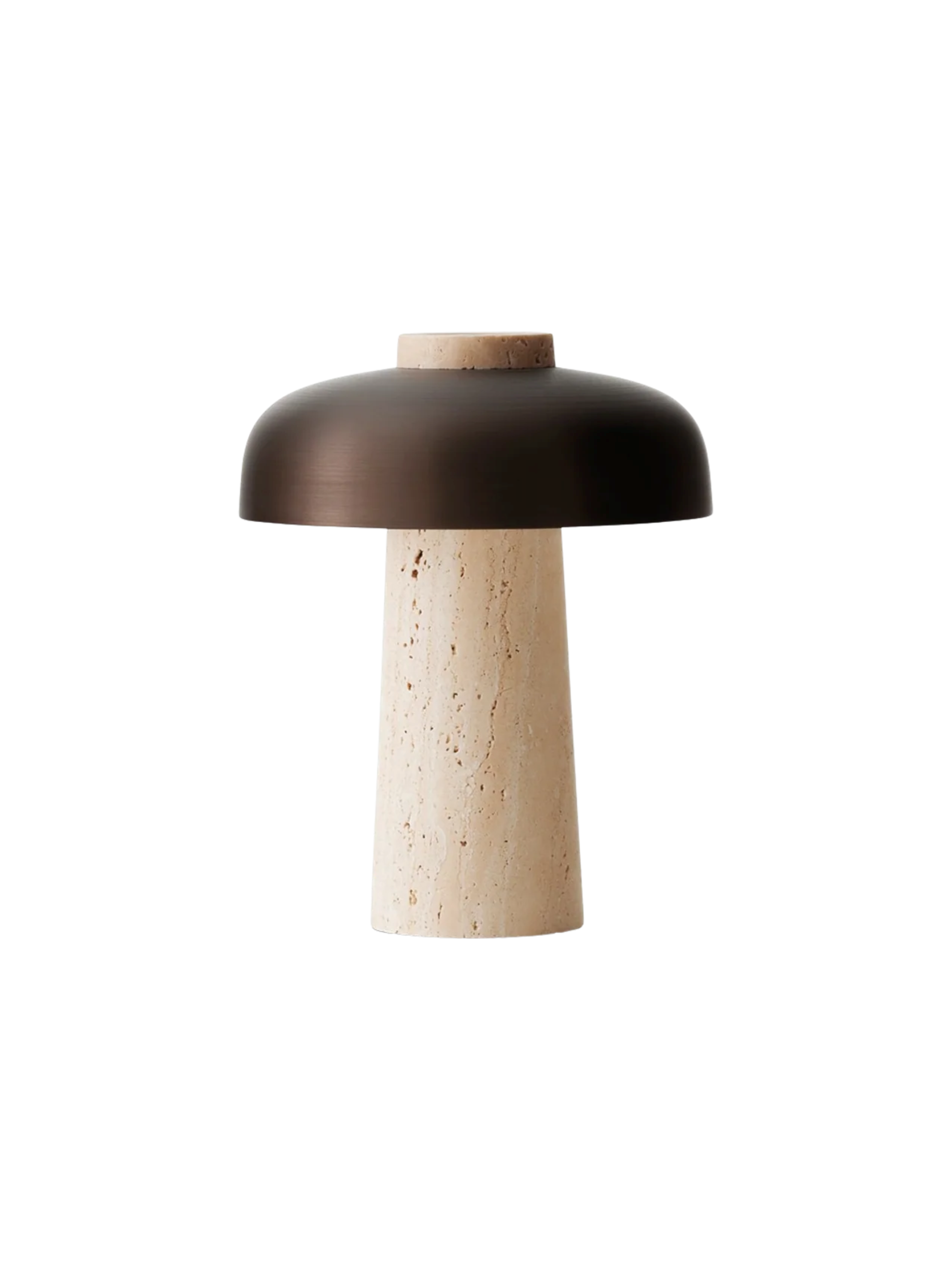 Portable Lamp REVERSE brown shade with stone base