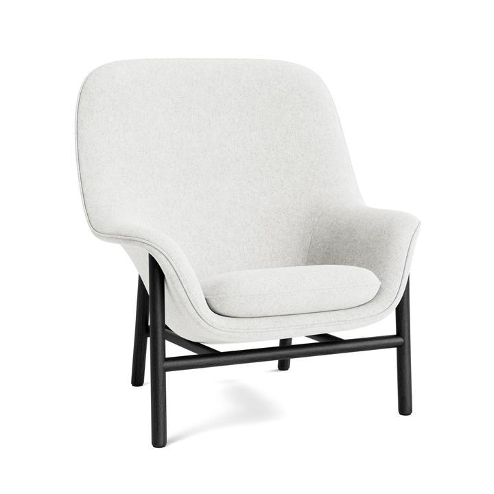 Drape High armchair with a black oak base