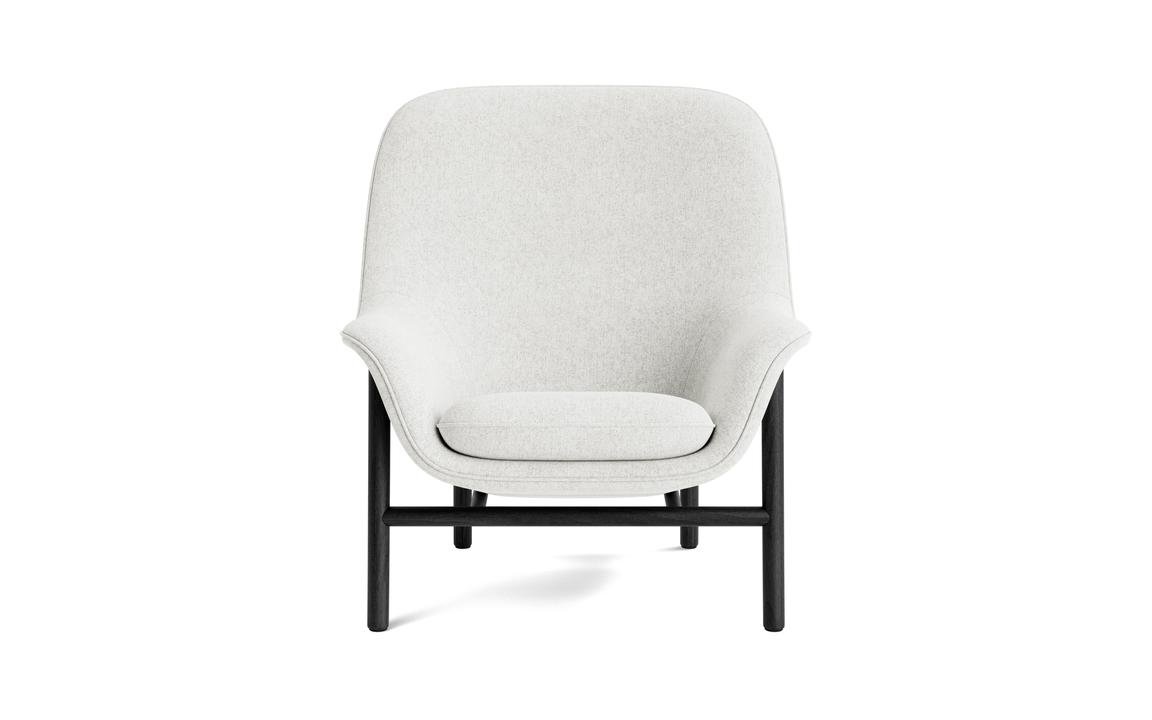 Drape High armchair with a black oak base