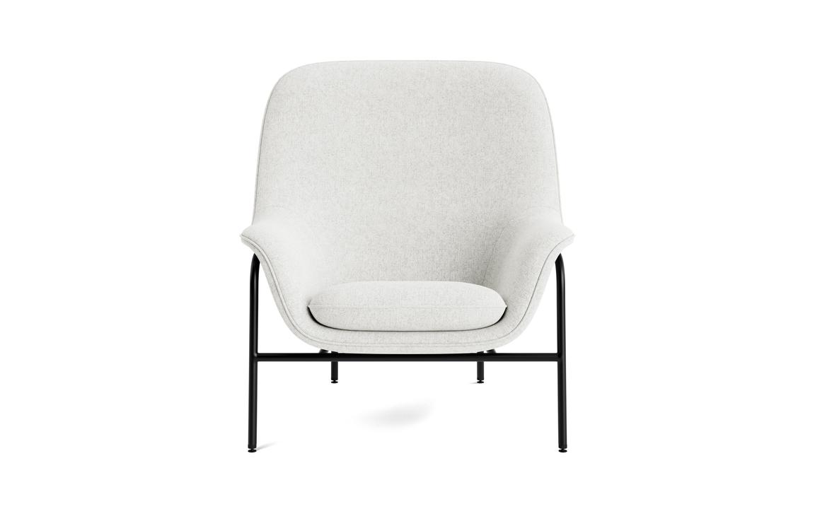 Drape High armchair with a black metal base